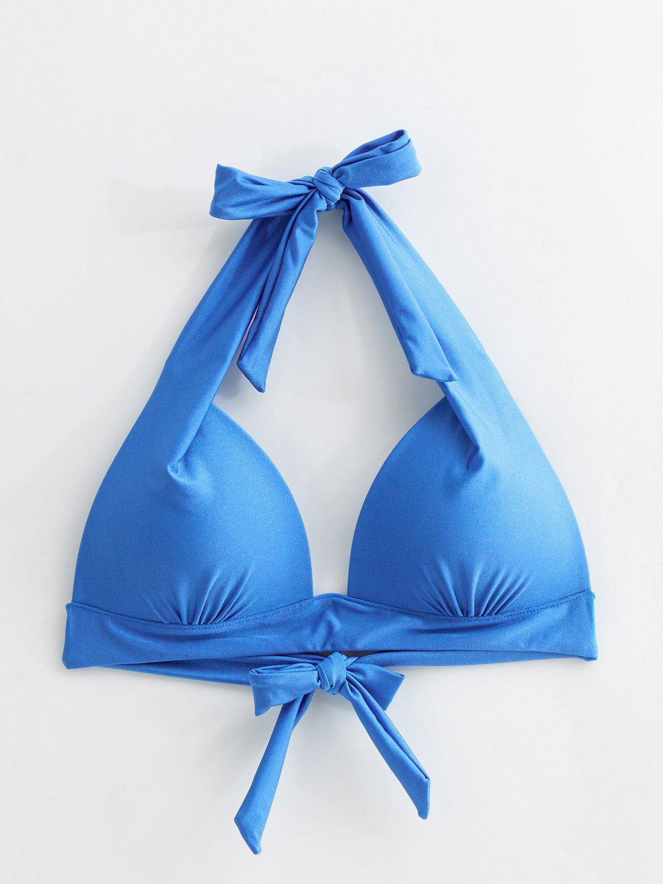 New Look Basic Lift  &  Shape Triangle Bikini Top - Blue