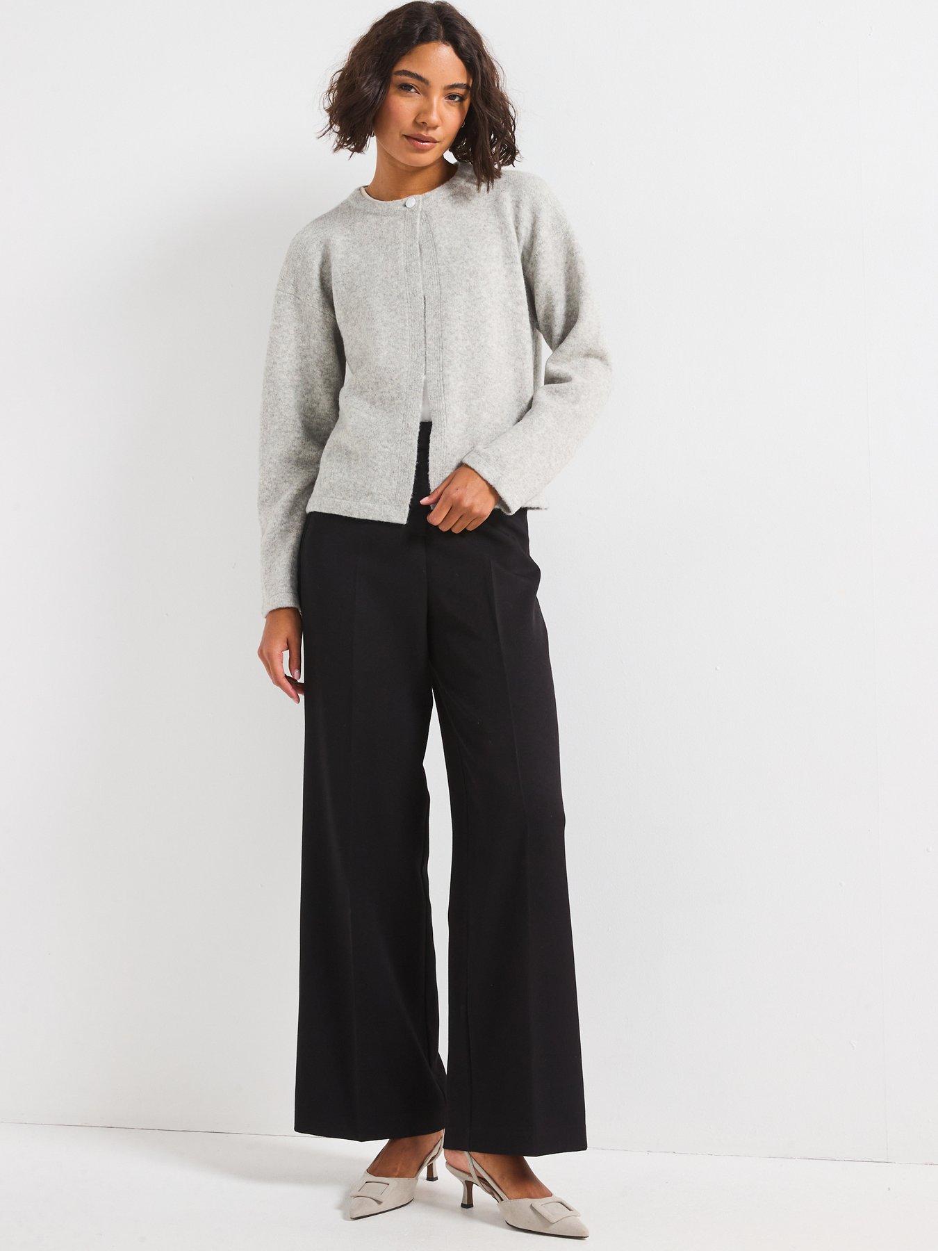 Image 3 of 6 of JDY Long Sleeve One Button Knitted Cardigan - Light Grey
