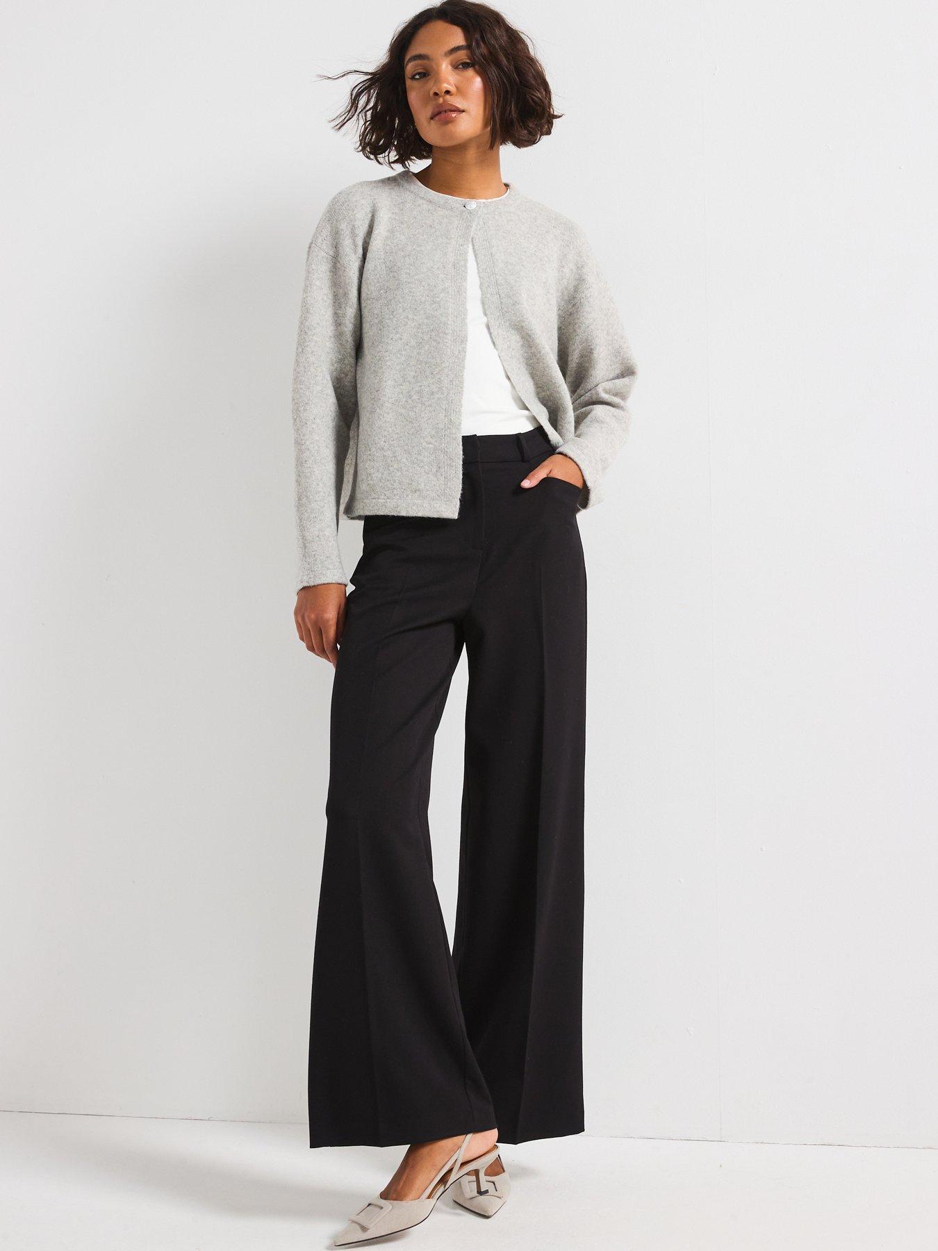 Image 5 of 6 of JDY Long Sleeve One Button Knitted Cardigan - Light Grey