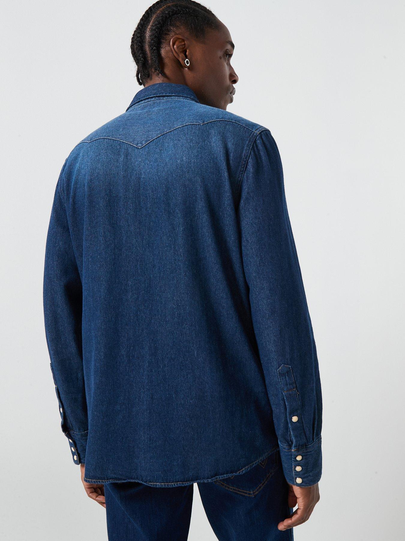 wrangler-27mw-long-sleeve-denim-shirt-dark-bluestillFront