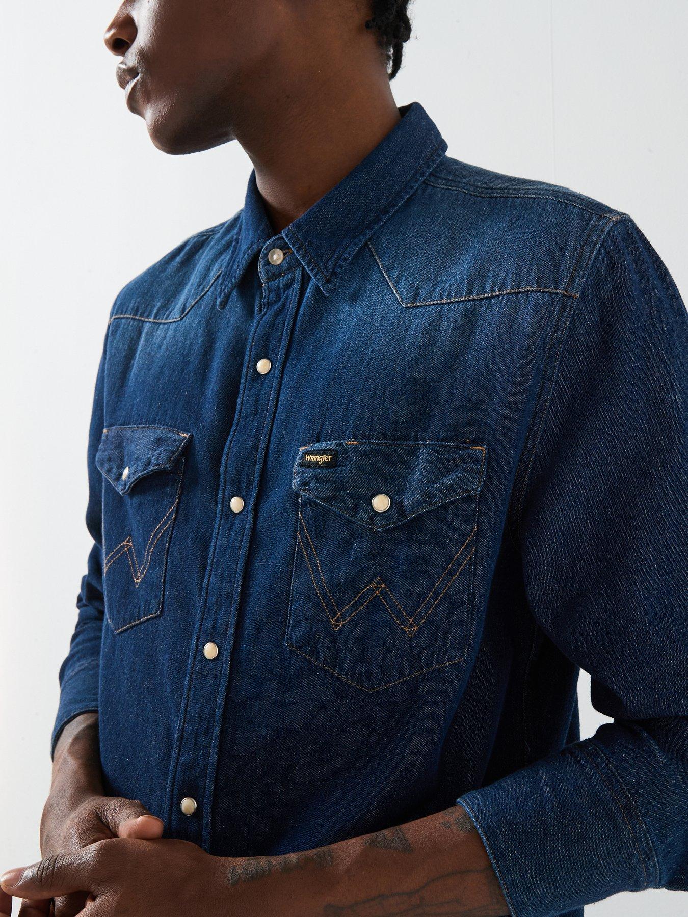 wrangler-27mw-long-sleeve-denim-shirt-dark-blueoutfit