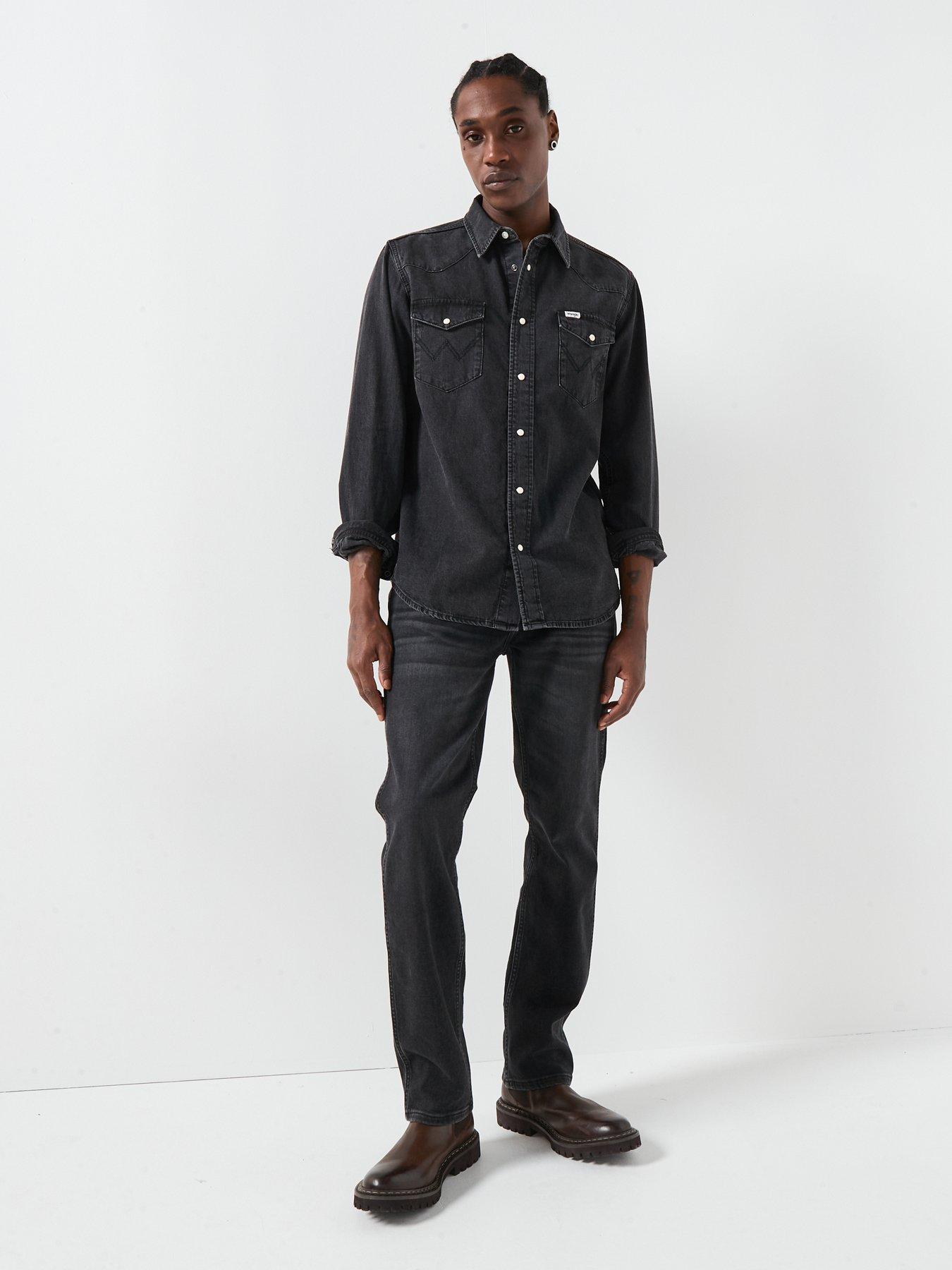 wrangler-long-sleeve-western-denim-shirt-blackback