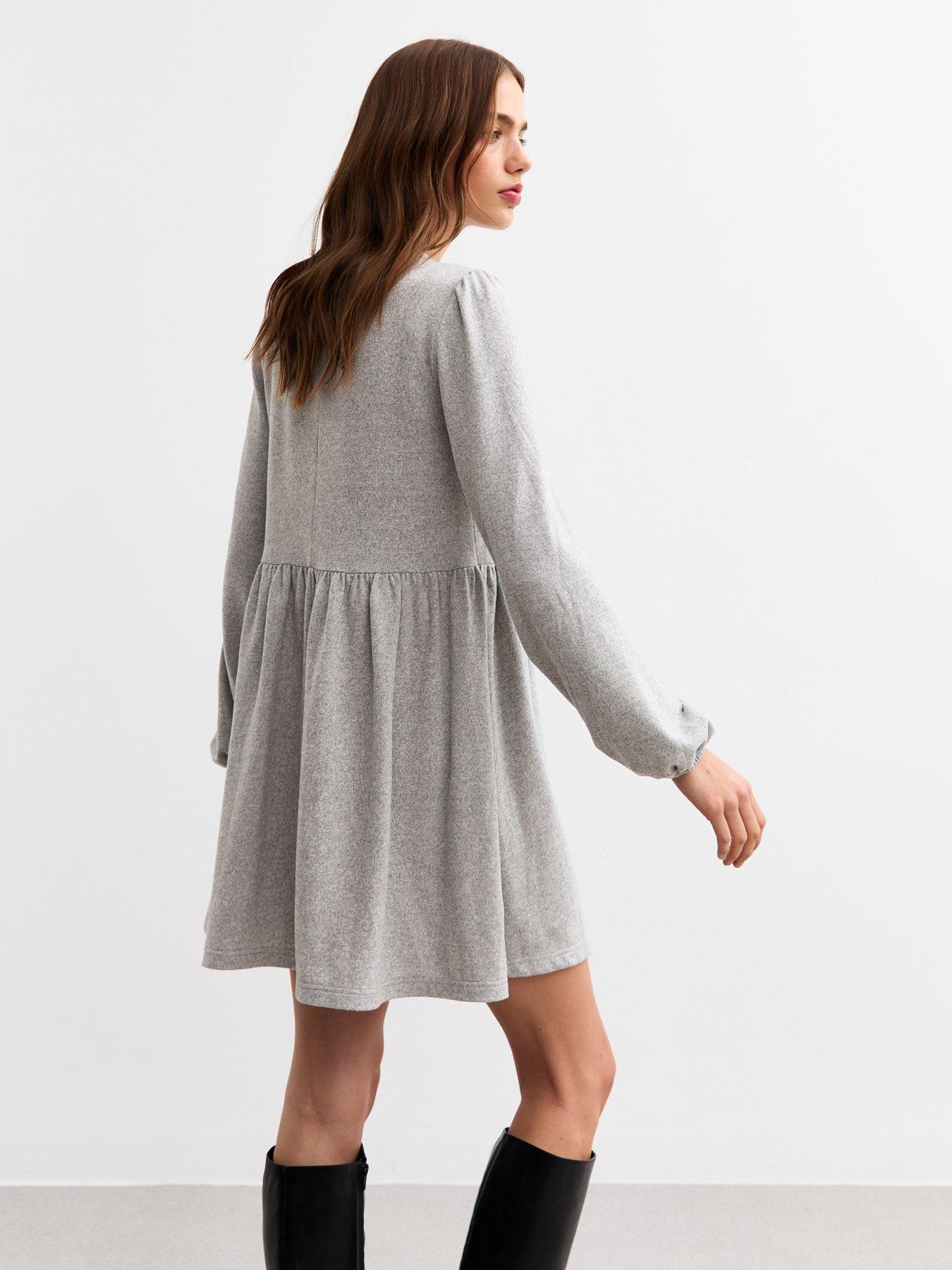 new-look-light-grey-jersey-smock-mini-dressstillFront