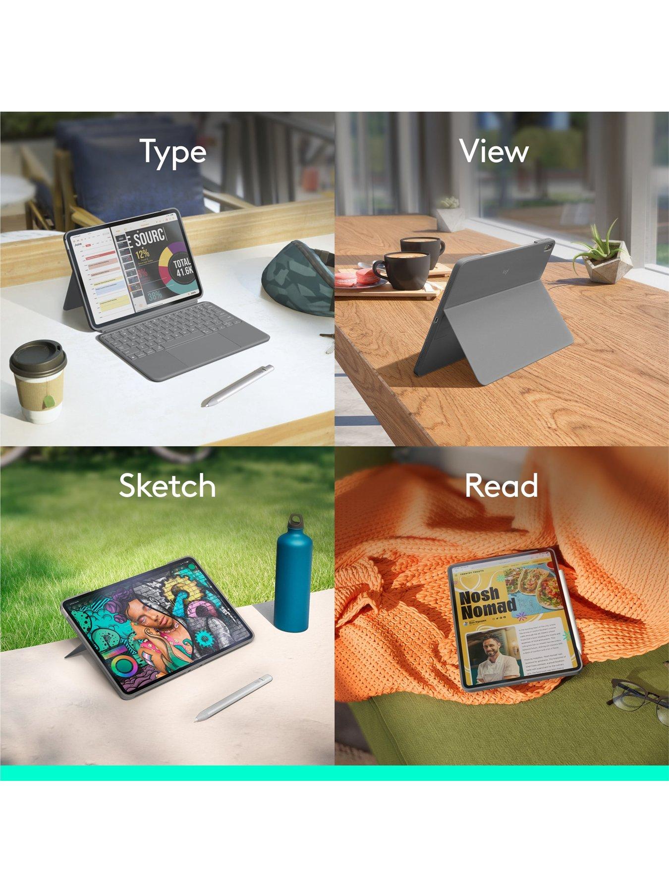 Image 7 of 8 of Logitech Logitech Combo Touch Ipad Pro 11-Inch (M4)(2024) Keyboard Case - Detachable Backlit Keyboard With Kickstand, Multi-Use Mode Graphite