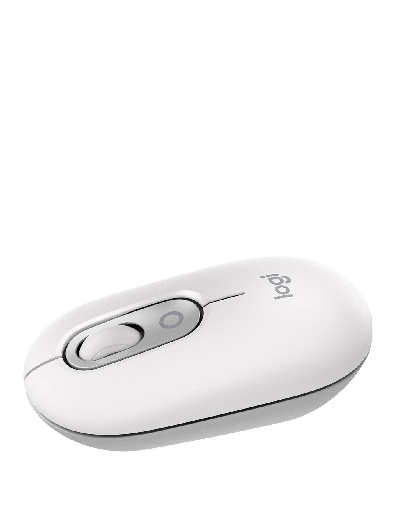 Image 1 of 8 of Logitech Logitech Pop Portable Wireless Bluetooth Mouse With Programmable Buttons And Quiet Clicks - Off-White
