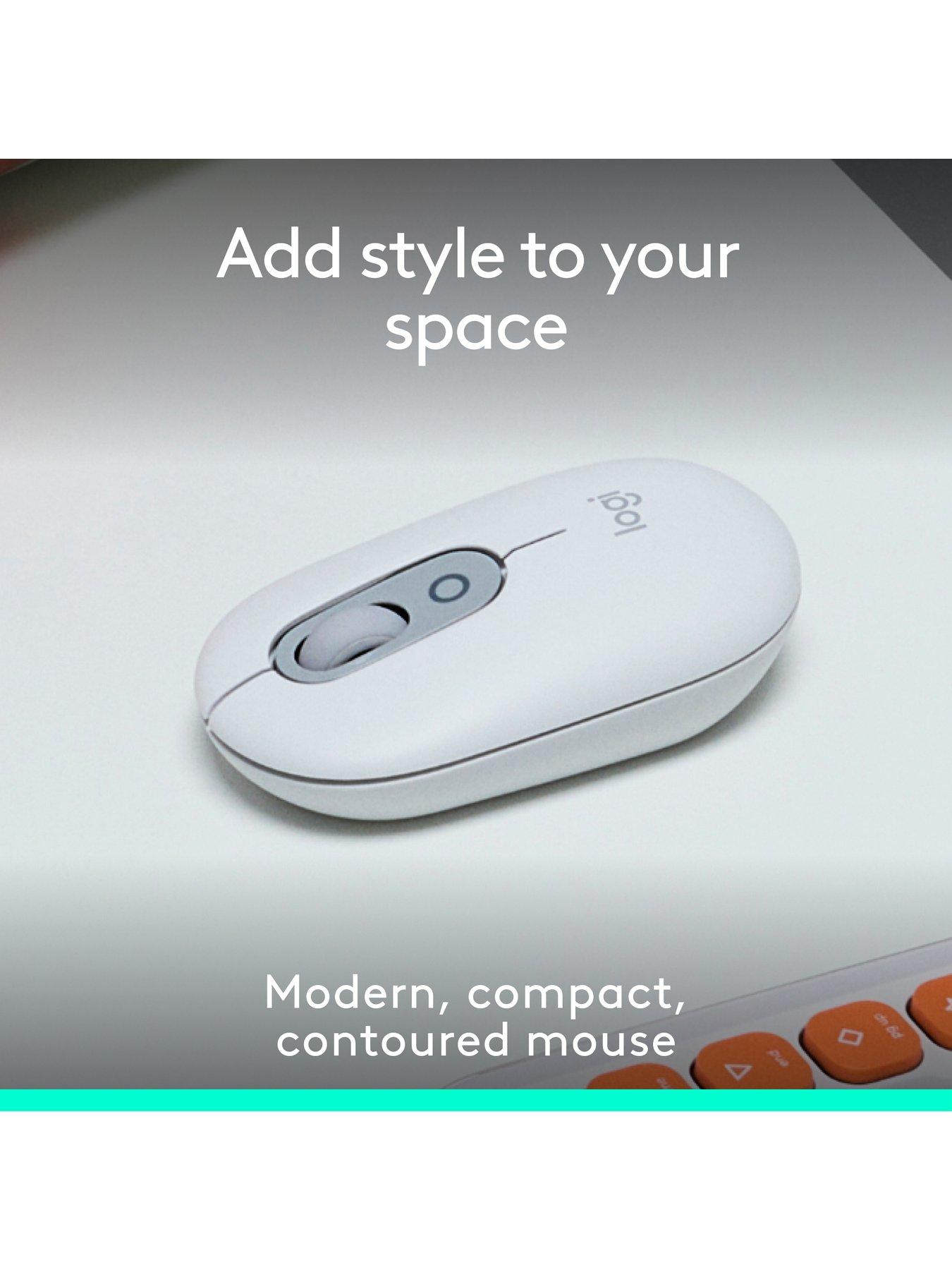 Image 2 of 8 of Logitech Logitech Pop Portable Wireless Bluetooth Mouse With Programmable Buttons And Quiet Clicks - Off-White