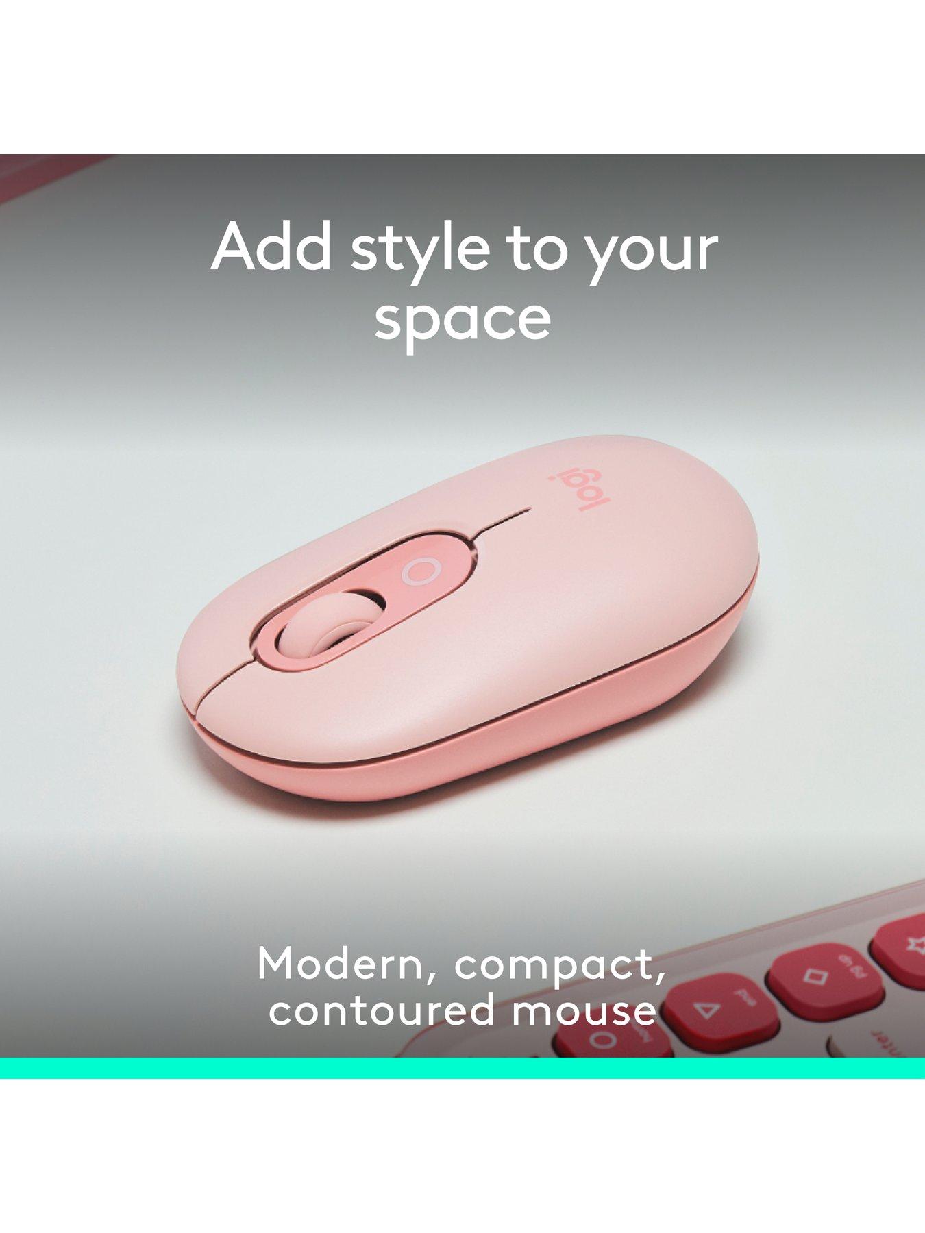 Image 2 of 7 of Logitech Logitech Pop Portable Wireless Bluetooth Mouse With Programmable Buttons And Quiet Clicks - Rose