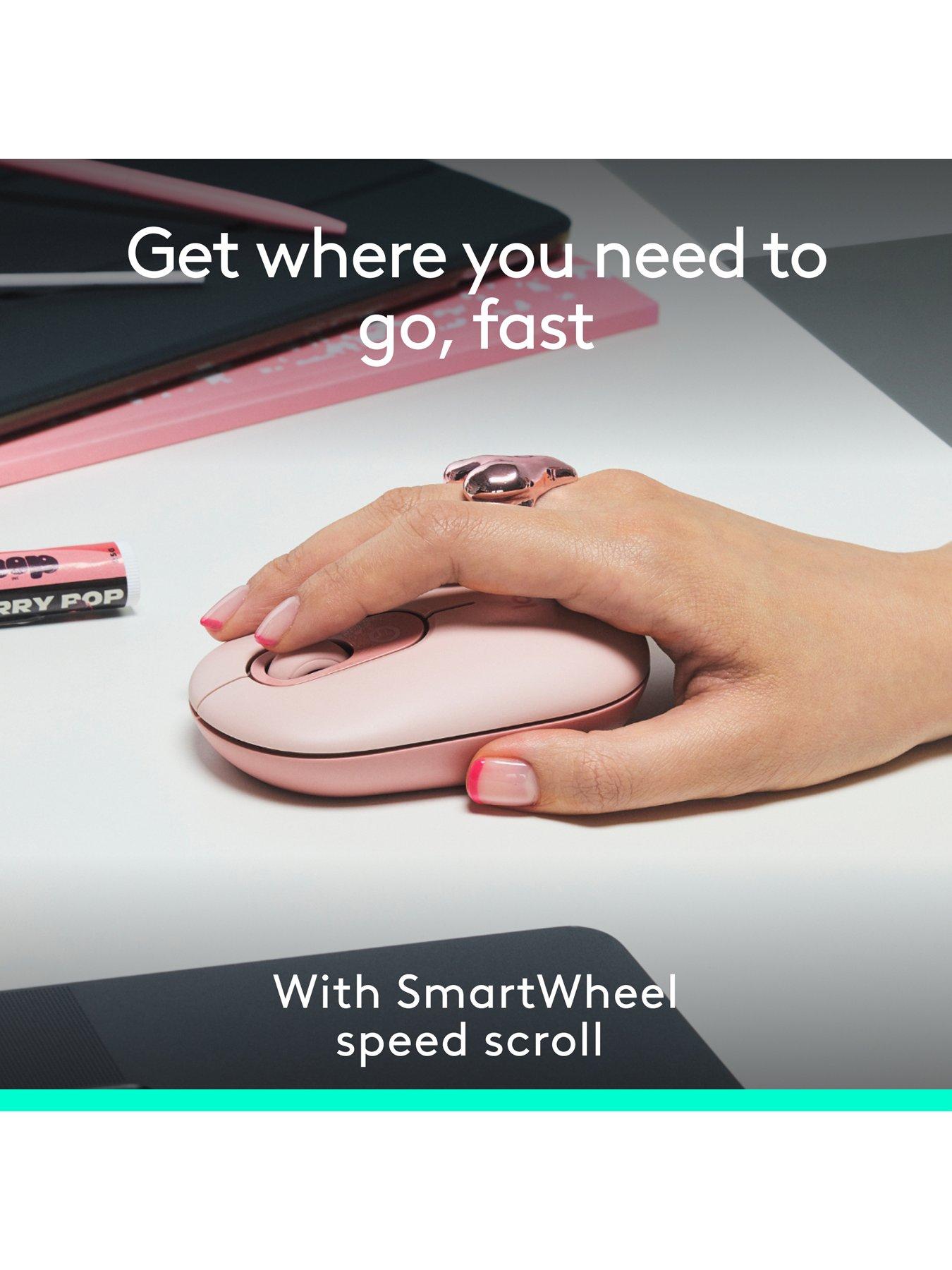 Image 3 of 7 of Logitech Logitech Pop Portable Wireless Bluetooth Mouse With Programmable Buttons And Quiet Clicks - Rose