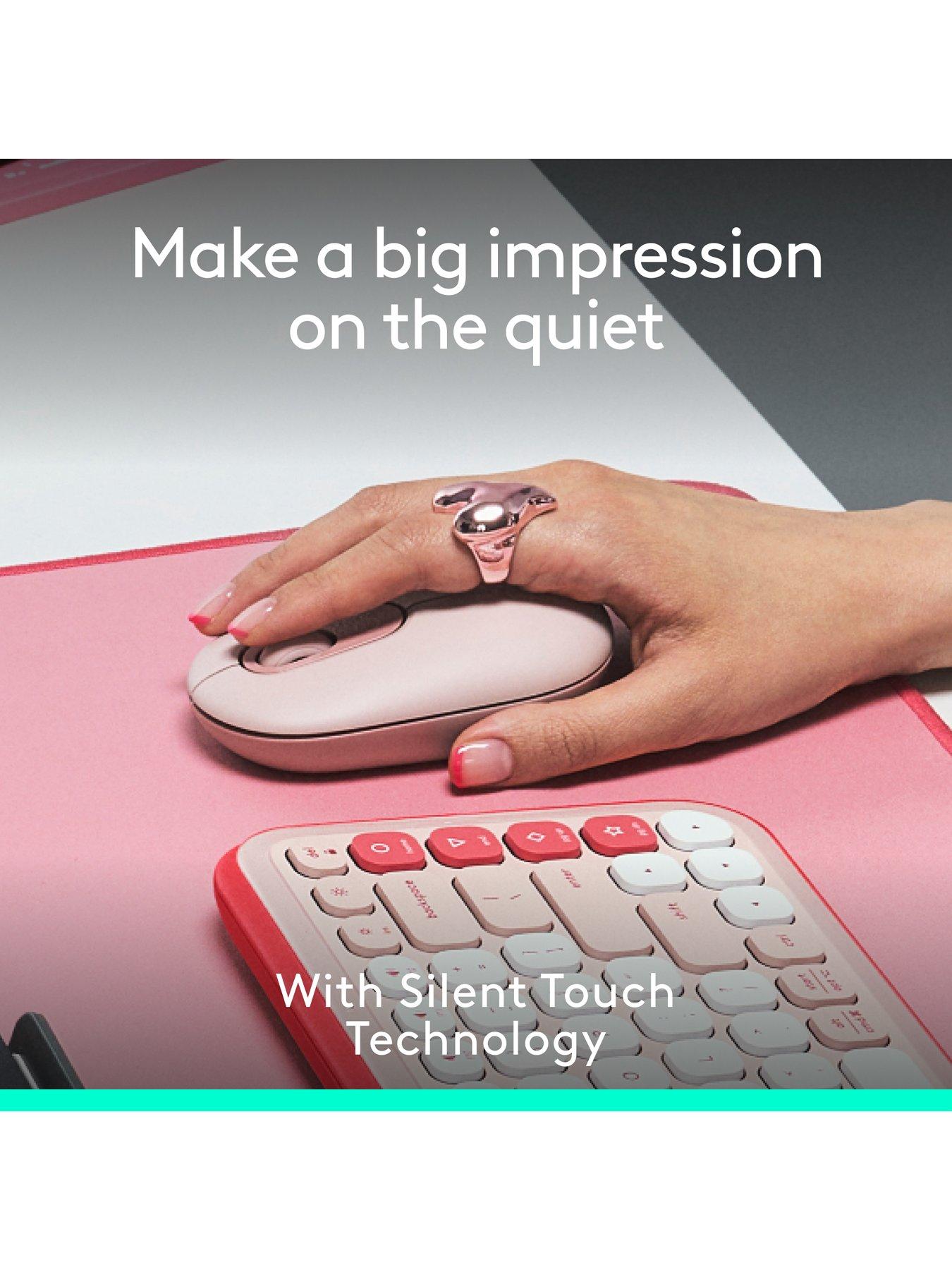 Image 5 of 7 of Logitech Logitech Pop Portable Wireless Bluetooth Mouse With Programmable Buttons And Quiet Clicks - Rose