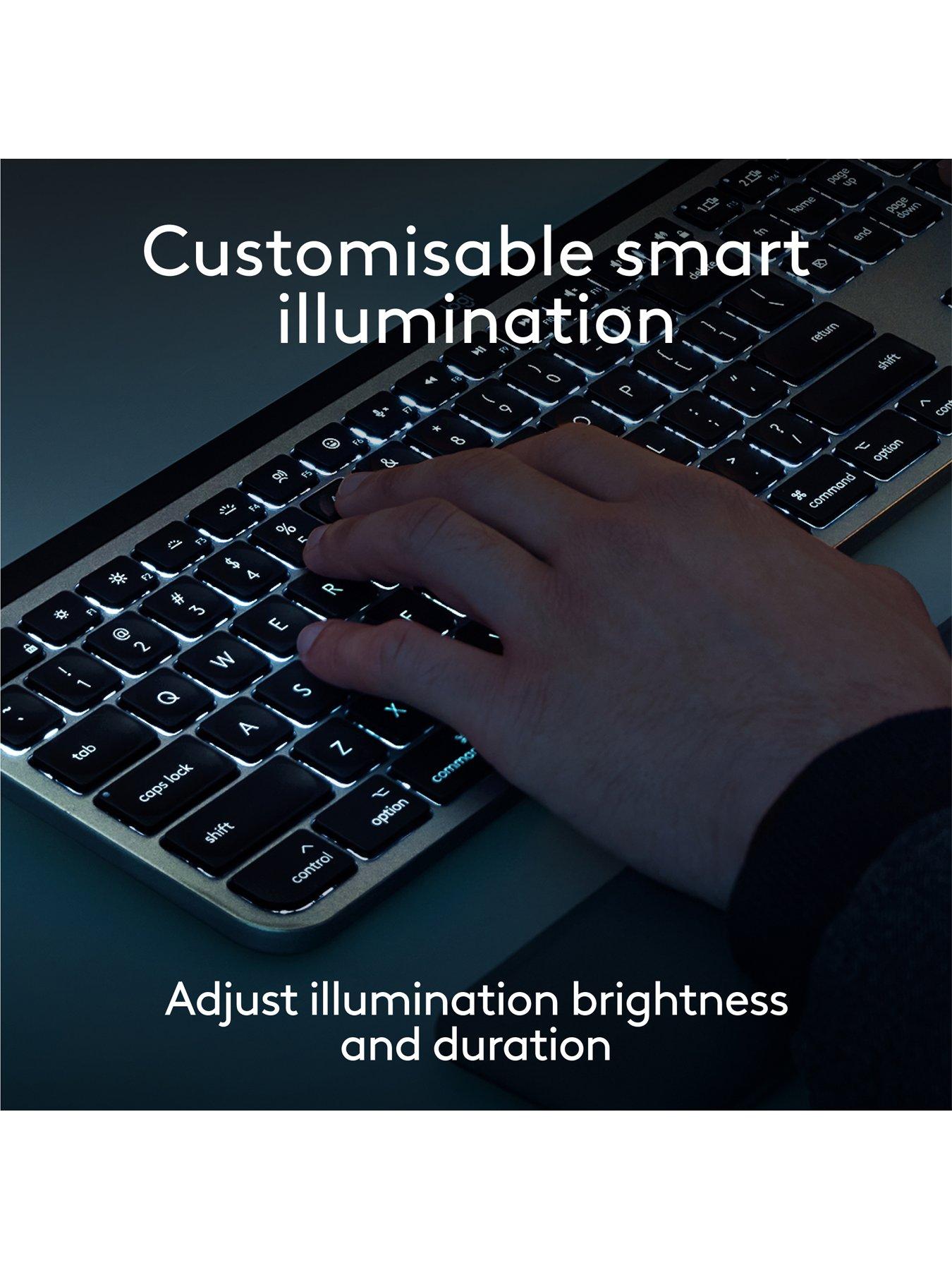 Image 3 of 8 of Logitech Logitech Mx Keys S For Mac &nbsp;Advanced Wireless Illuminated Keyboard Pale Grey