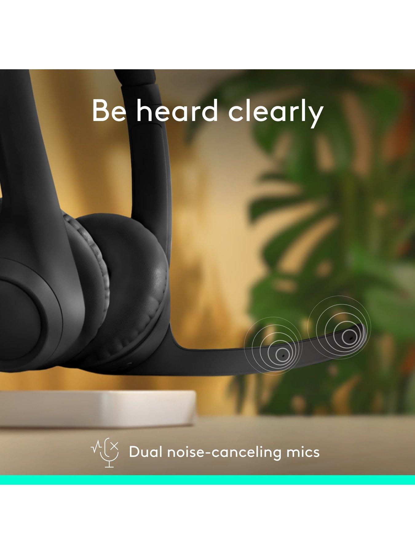 Image 2 of 8 of Logitech Logitech Zone 300 Wireless Bluetooth Headset With Noise-Cancelling Microphone, Compatible With Windows, Mac, Chrome, Linux, Ios, Android-Black