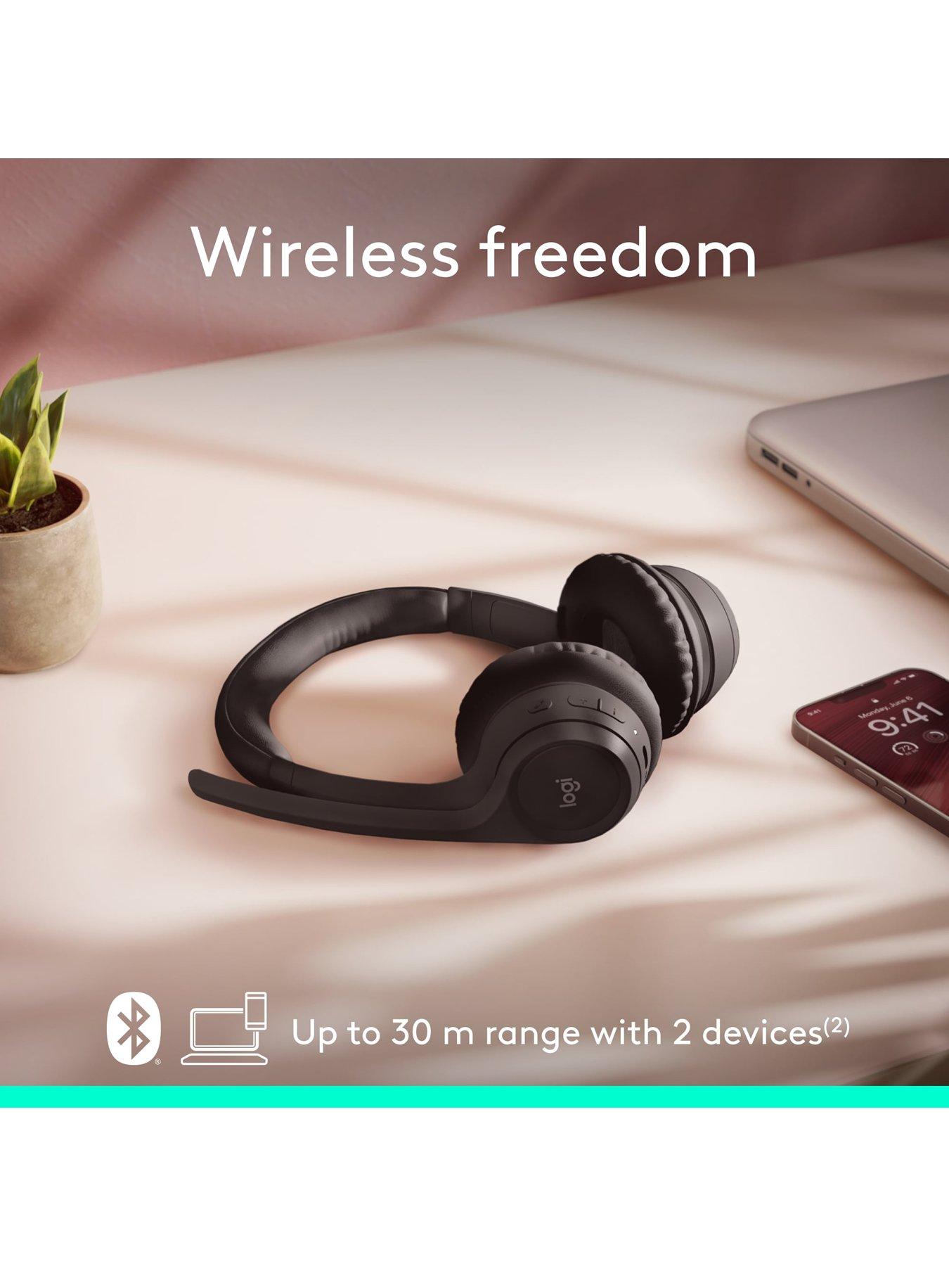 Image 4 of 8 of Logitech Logitech Zone 300 Wireless Bluetooth Headset With Noise-Cancelling Microphone, Compatible With Windows, Mac, Chrome, Linux, Ios, Android-Black