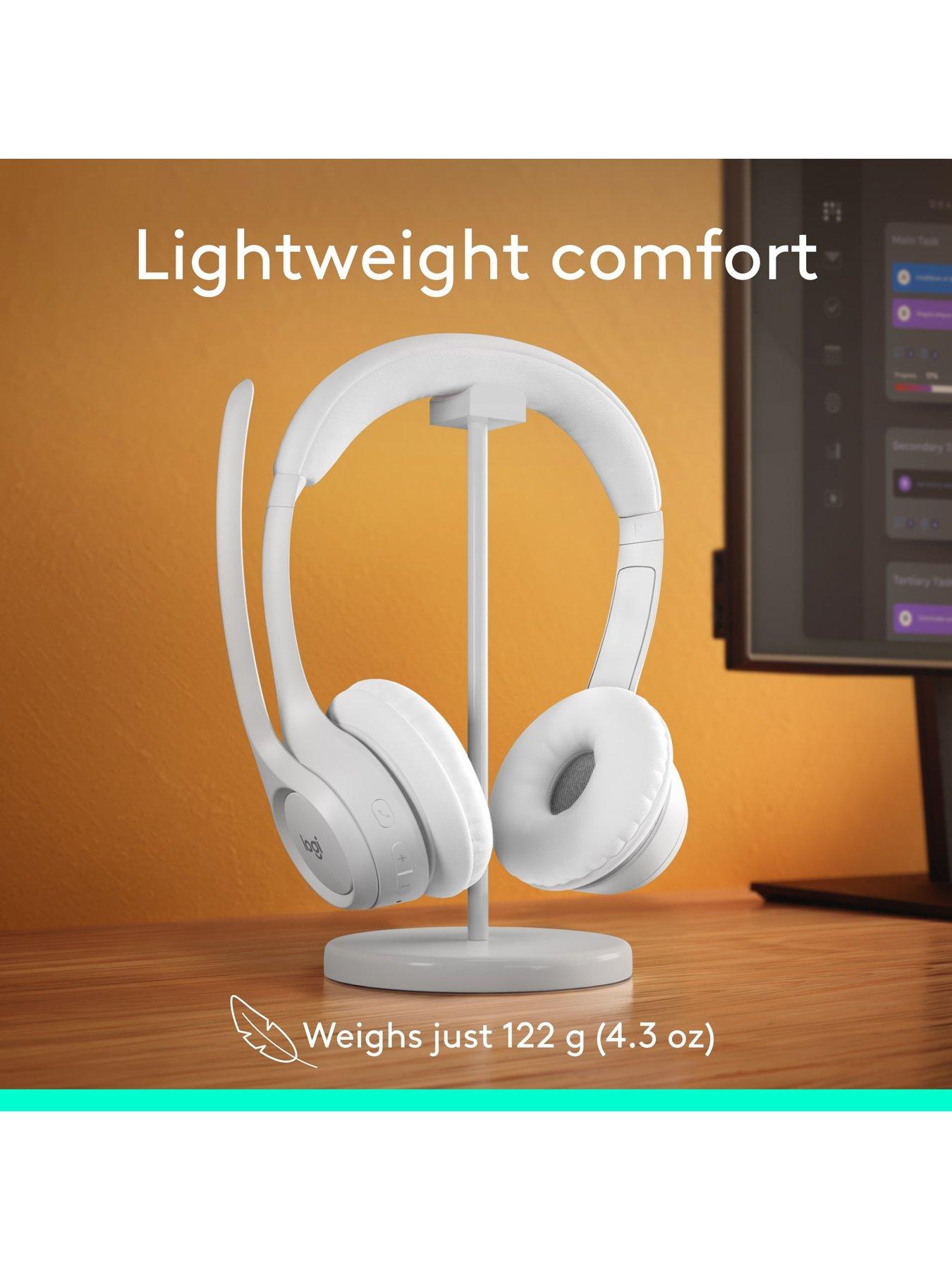 Image 7 of 8 of Logitech Logitech Zone 300 Wireless Bluetooth Headset With Noise-Cancelling Microphone, Compatible With Windows, Mac, Chrome, Linux, Ios, Android-Off-White
