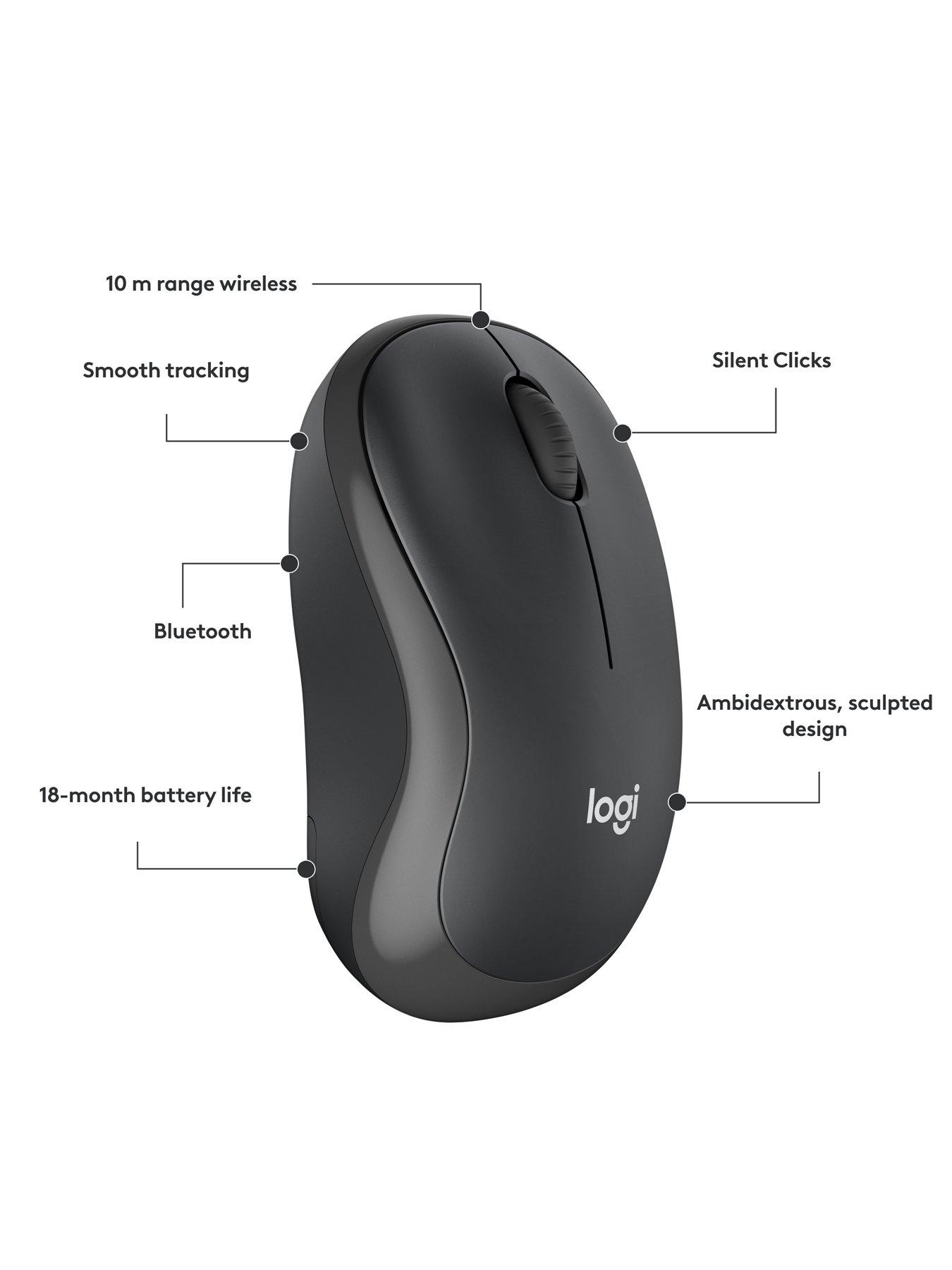 Image 6 of 7 of Logitech Logitech M240 Silent Bluetooth Mouse, Wireless, Compact, Portable, Smooth Tracking, Compatible With Pc, Mac, Laptop, Tablets Graphite