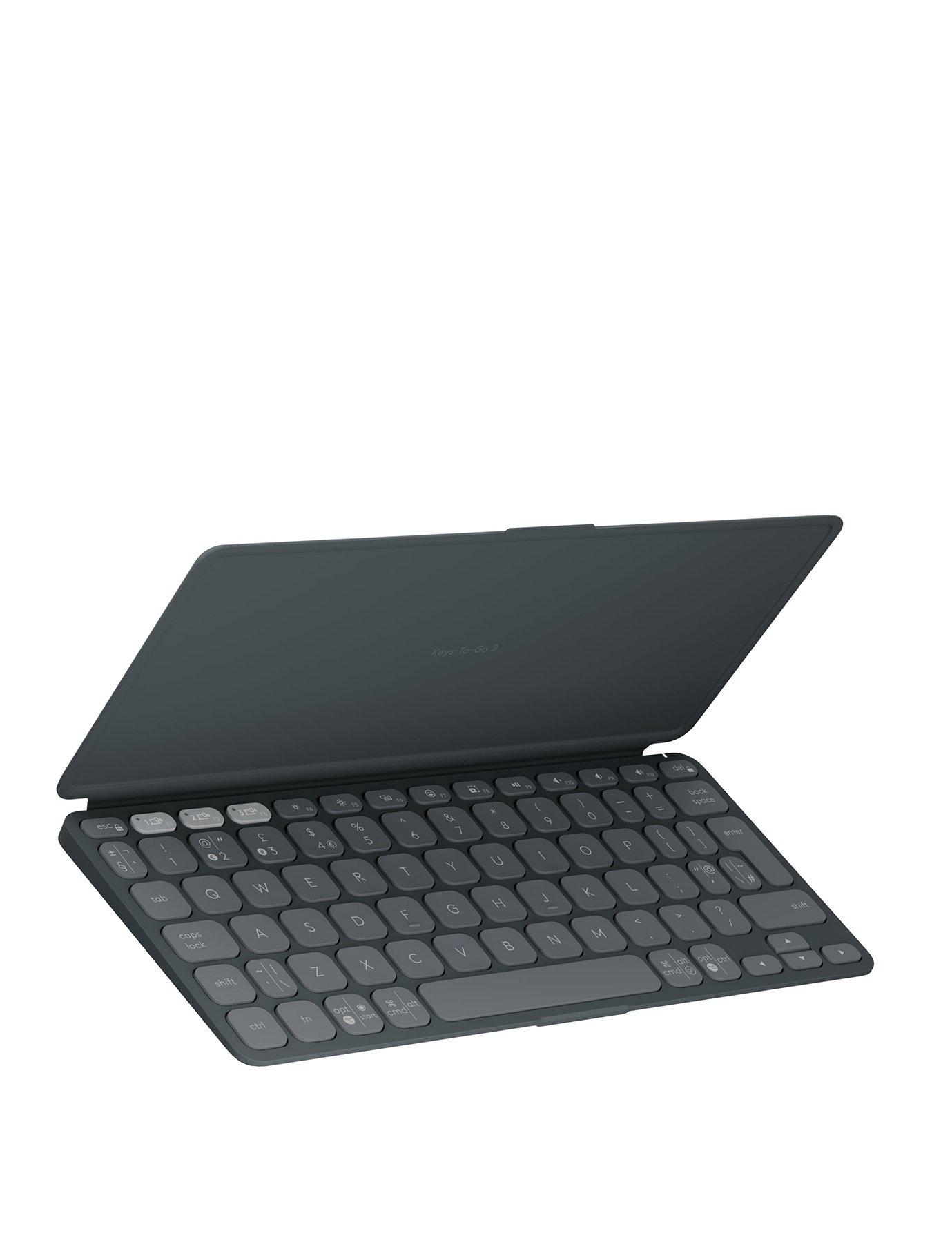 Image of Logitech Logitech Keys-To-Go 2 Portable Bluetooth Keyboard For Tablet With Built-In Cover, Slim And Compact Wireless Keyboard For Windows Graphite