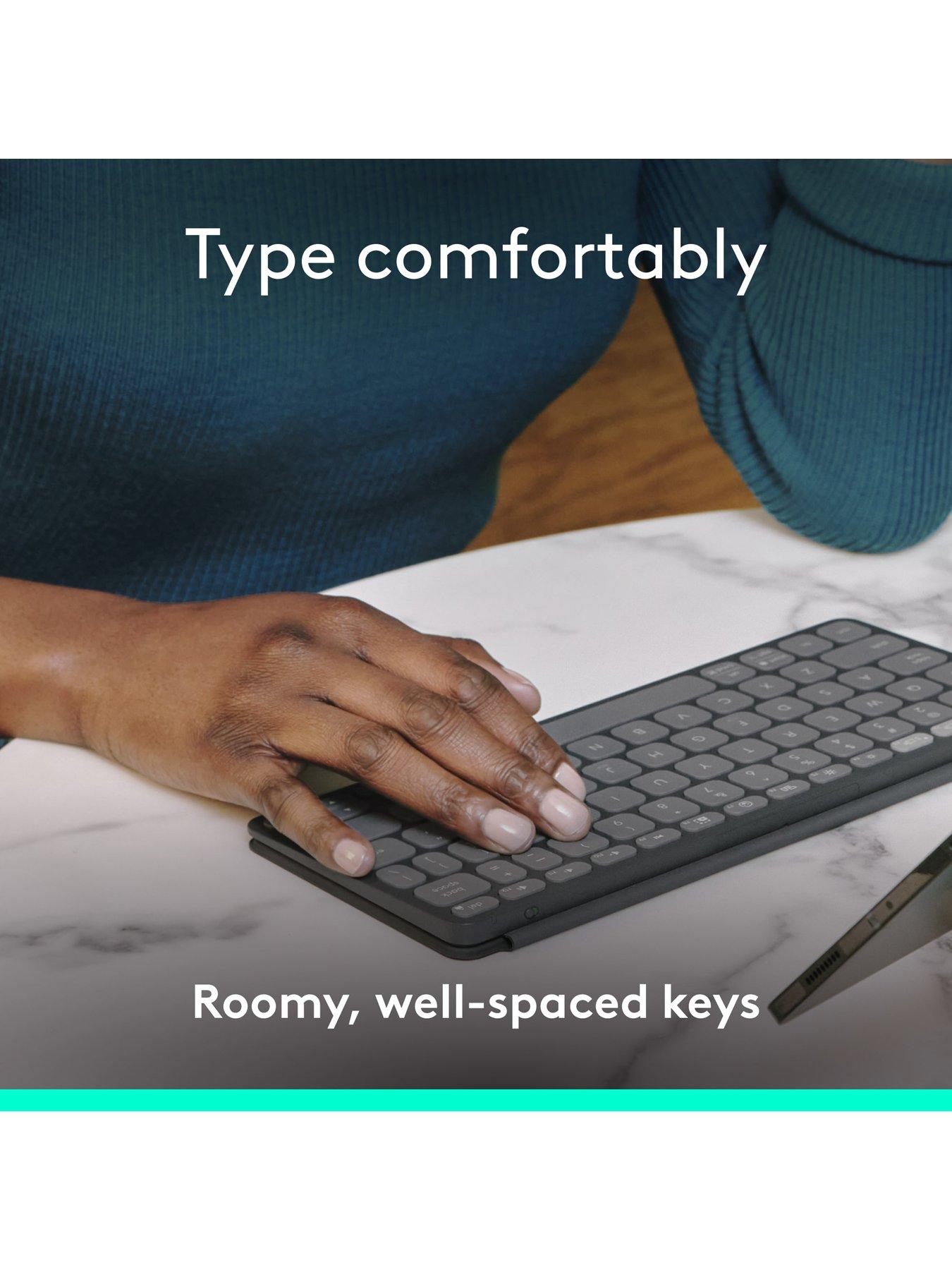 Image 4 of 8 of Logitech Logitech Keys-To-Go 2 Portable Bluetooth Keyboard For Tablet With Built-In Cover, Slim And Compact Wireless Keyboard For Windows Graphite