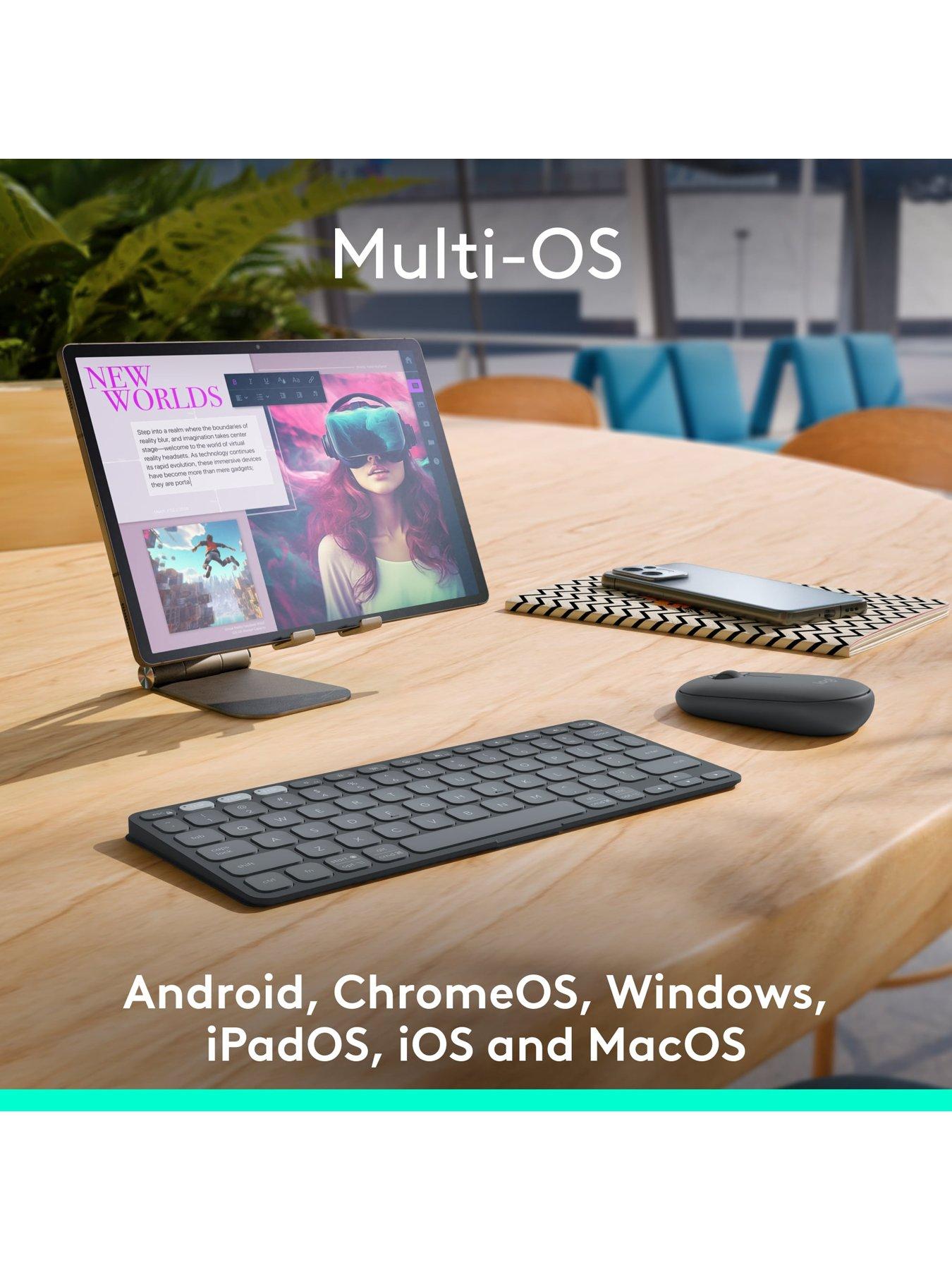 Image 5 of 8 of Logitech Logitech Keys-To-Go 2 Portable Bluetooth Keyboard For Tablet With Built-In Cover, Slim And Compact Wireless Keyboard For Windows Graphite