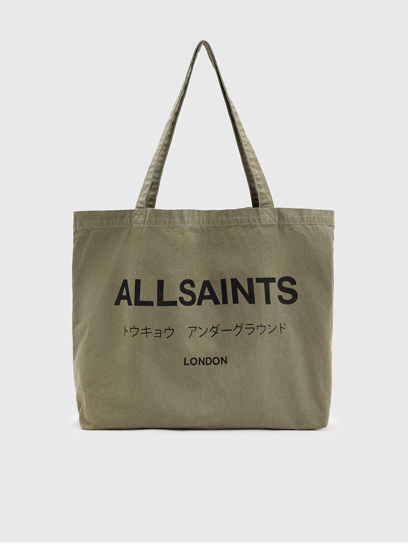 Image 1 of 5 of AllSaints Underground Logo Printed Tote Bag