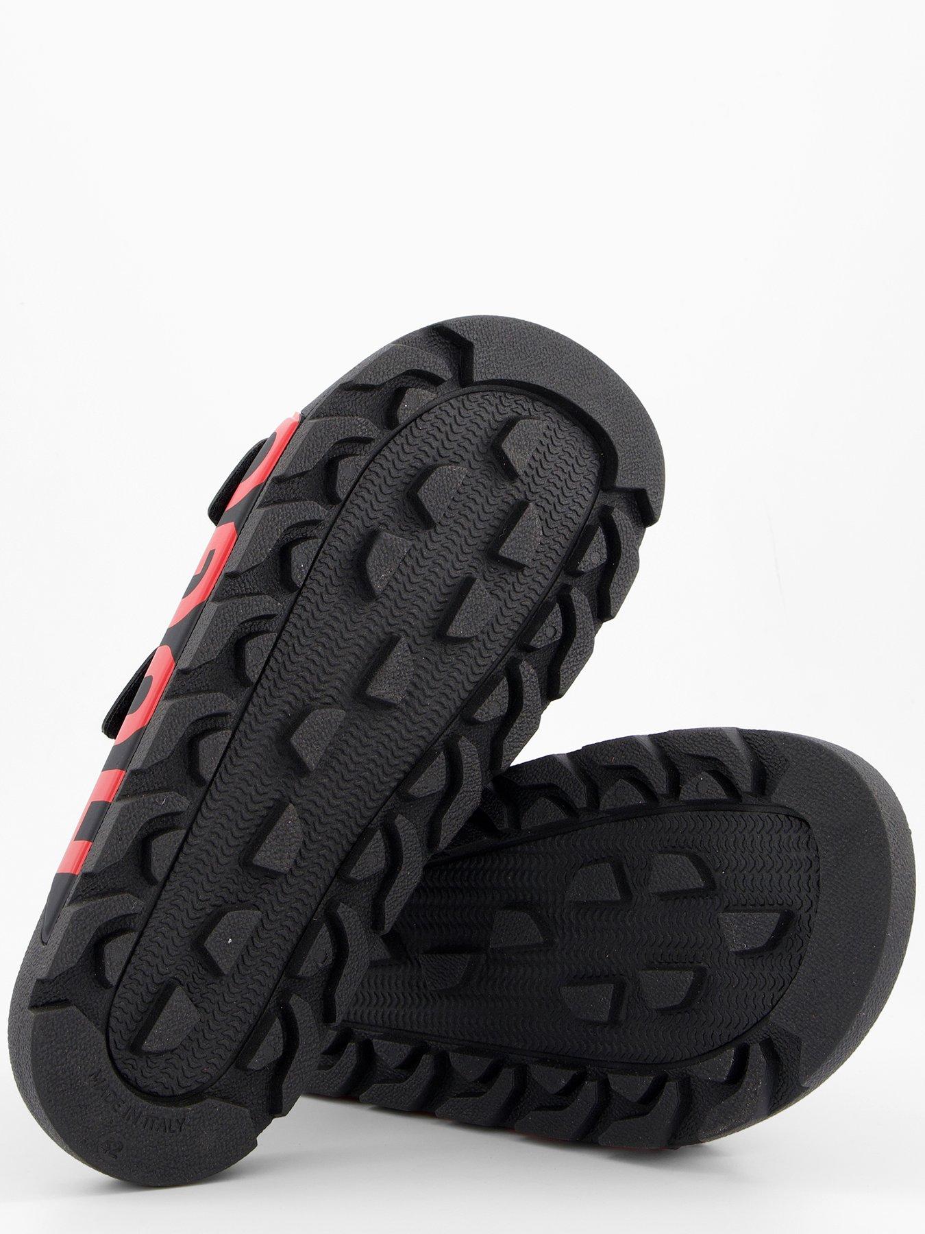 Image 4 of 6 of HUGO Men's Evander Two Strap Logo Sandals - Black
