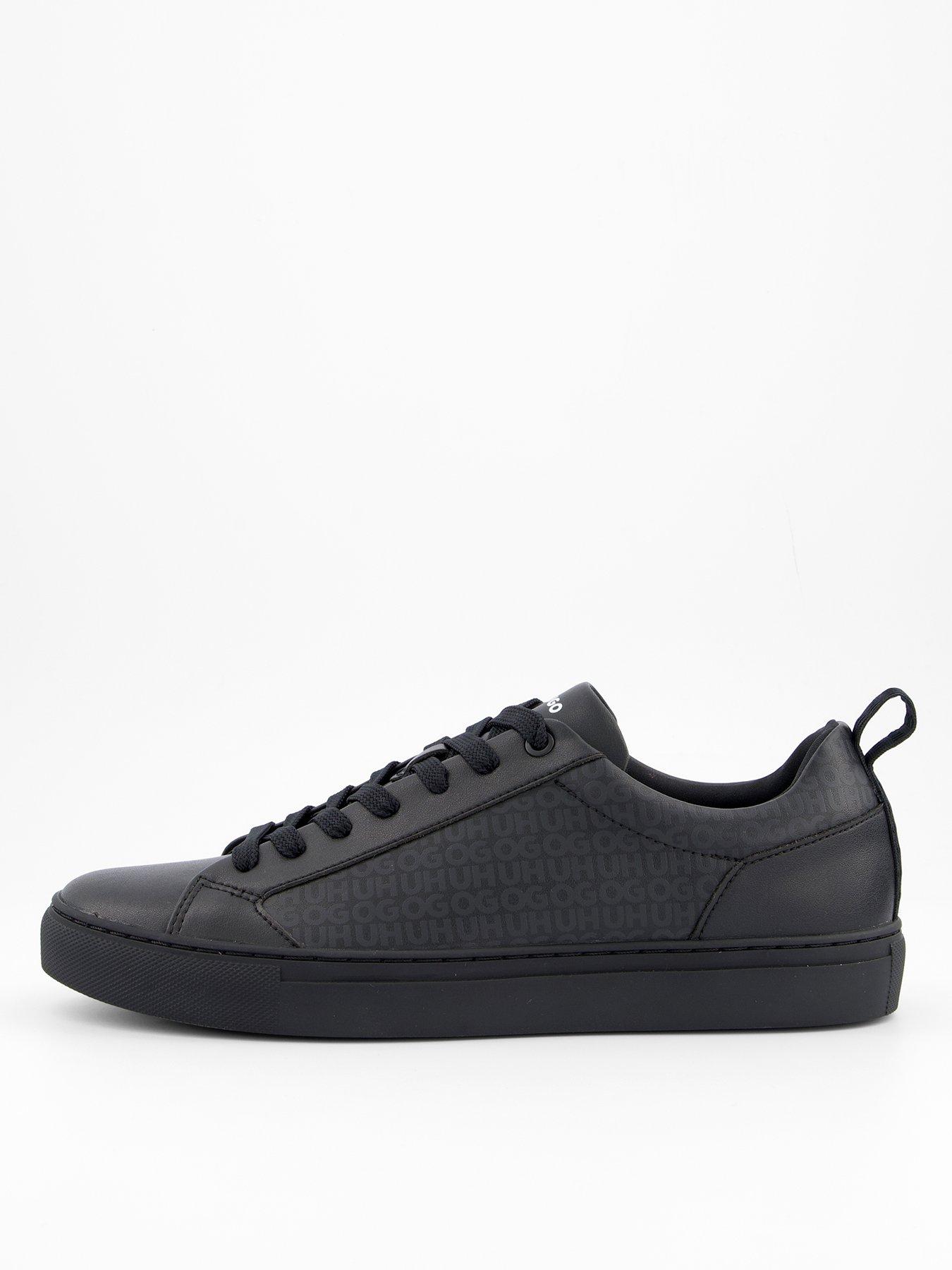 Image 1 of 7 of HUGO Men's Morrie Tenn Monogram Leather Trainers - Black