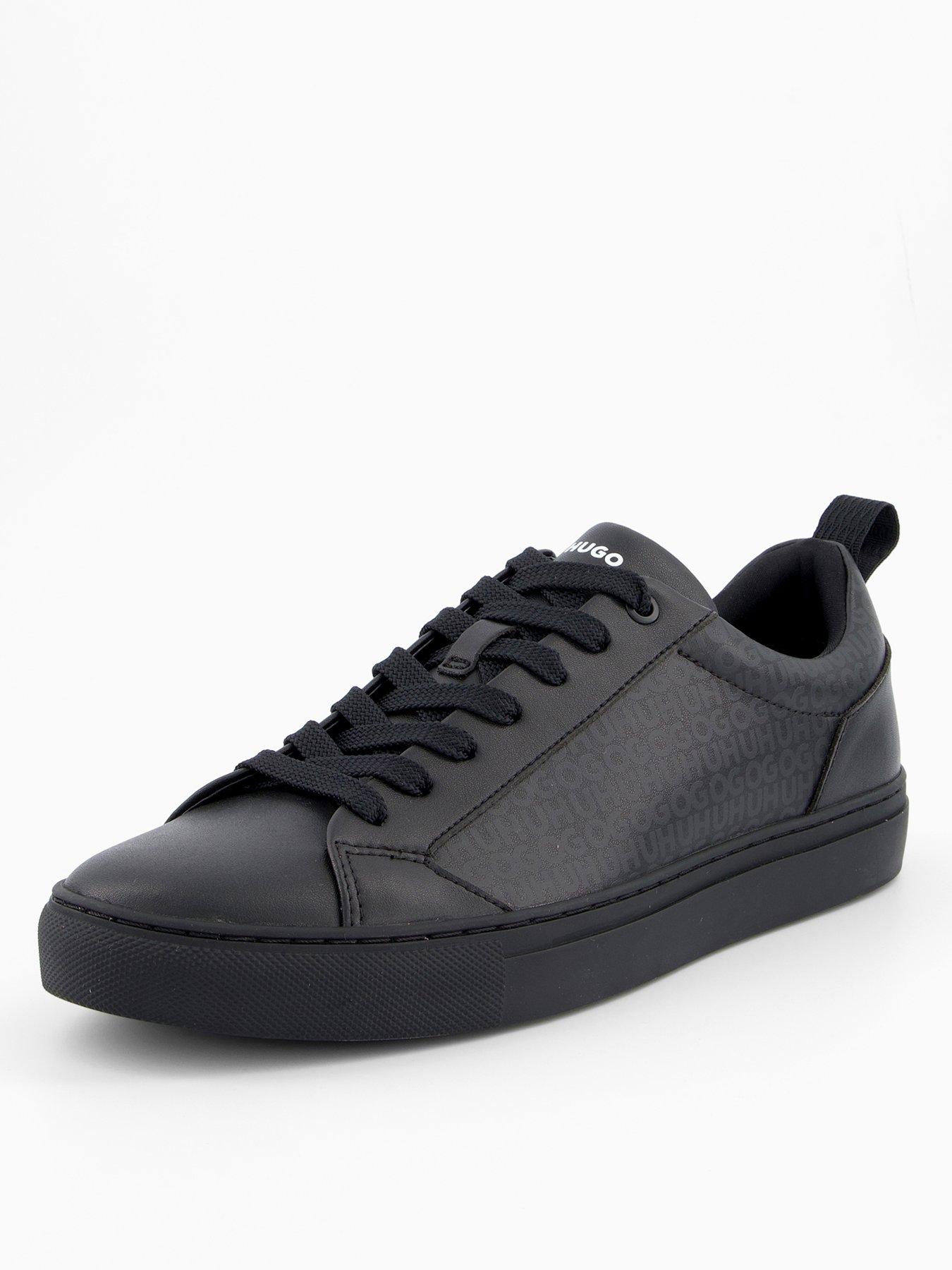 Image 2 of 7 of HUGO Men's Morrie Tenn Monogram Leather Trainers - Black