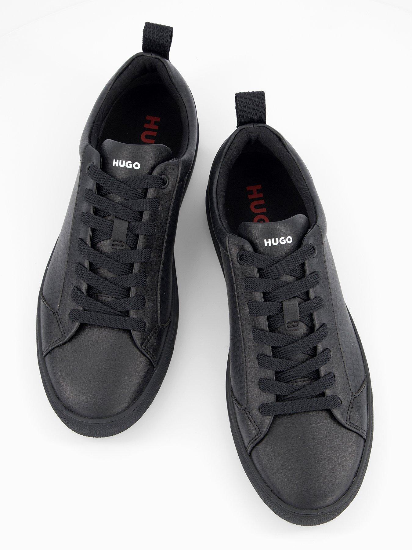 Image 3 of 7 of HUGO Men's Morrie Tenn Monogram Leather Trainers - Black