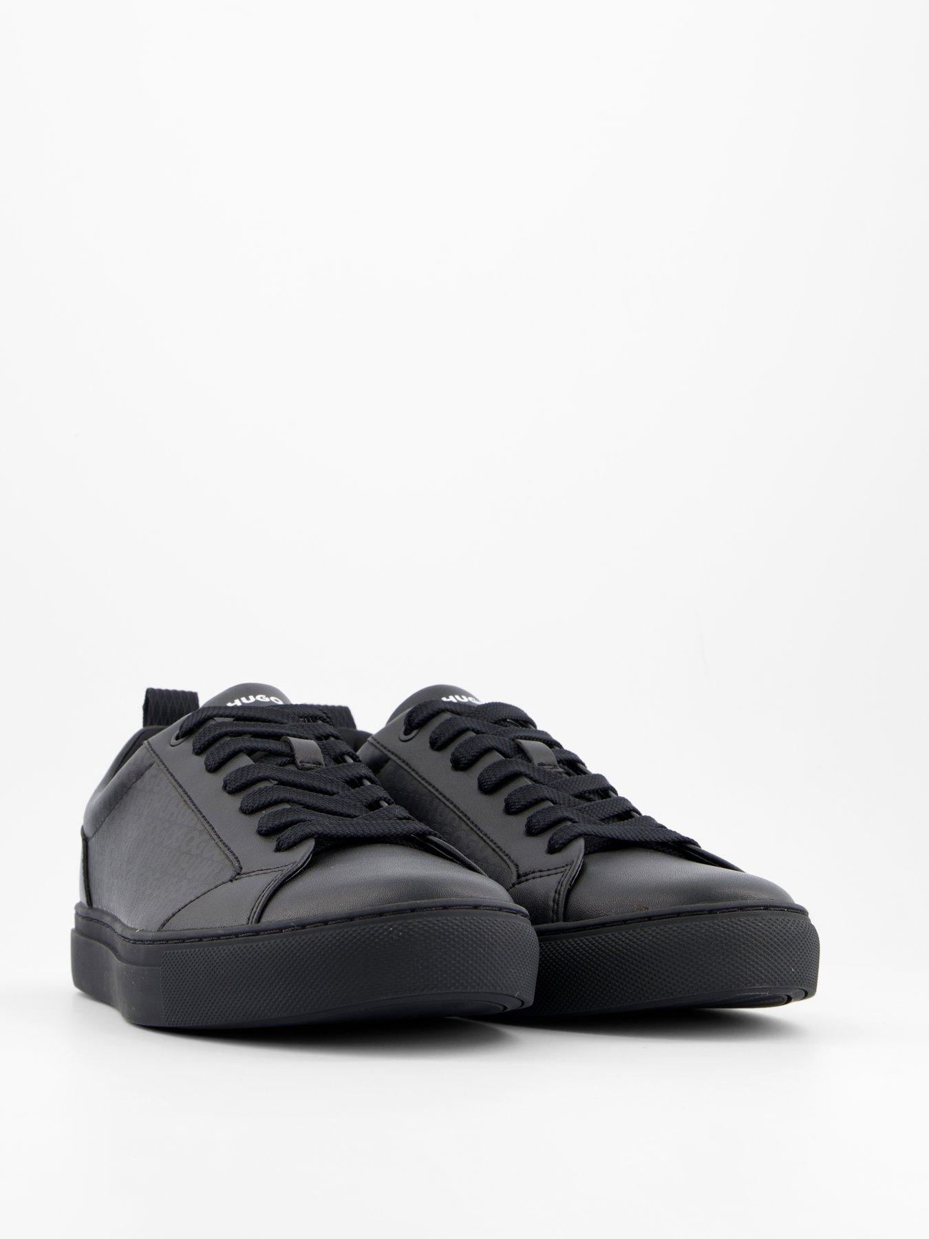 Image 6 of 7 of HUGO Men's Morrie Tenn Monogram Leather Trainers - Black