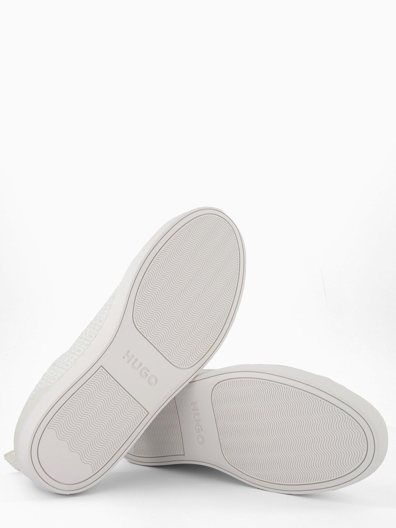 Image 4 of 7 of HUGO Men's Morrie Tenn Monogram Leather Trainers- White