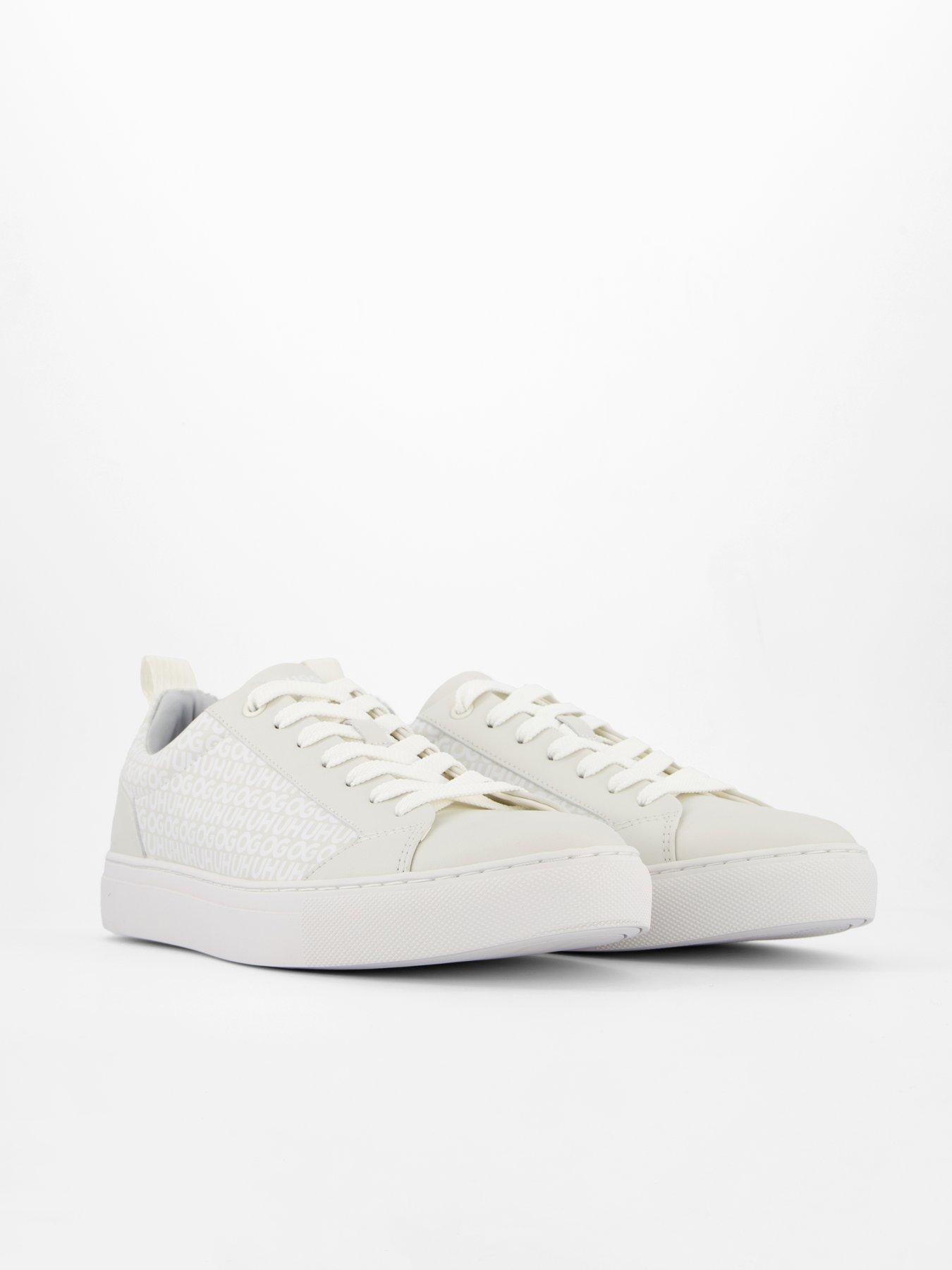 Image 6 of 7 of HUGO Men's Morrie Tenn Monogram Leather Trainers- White