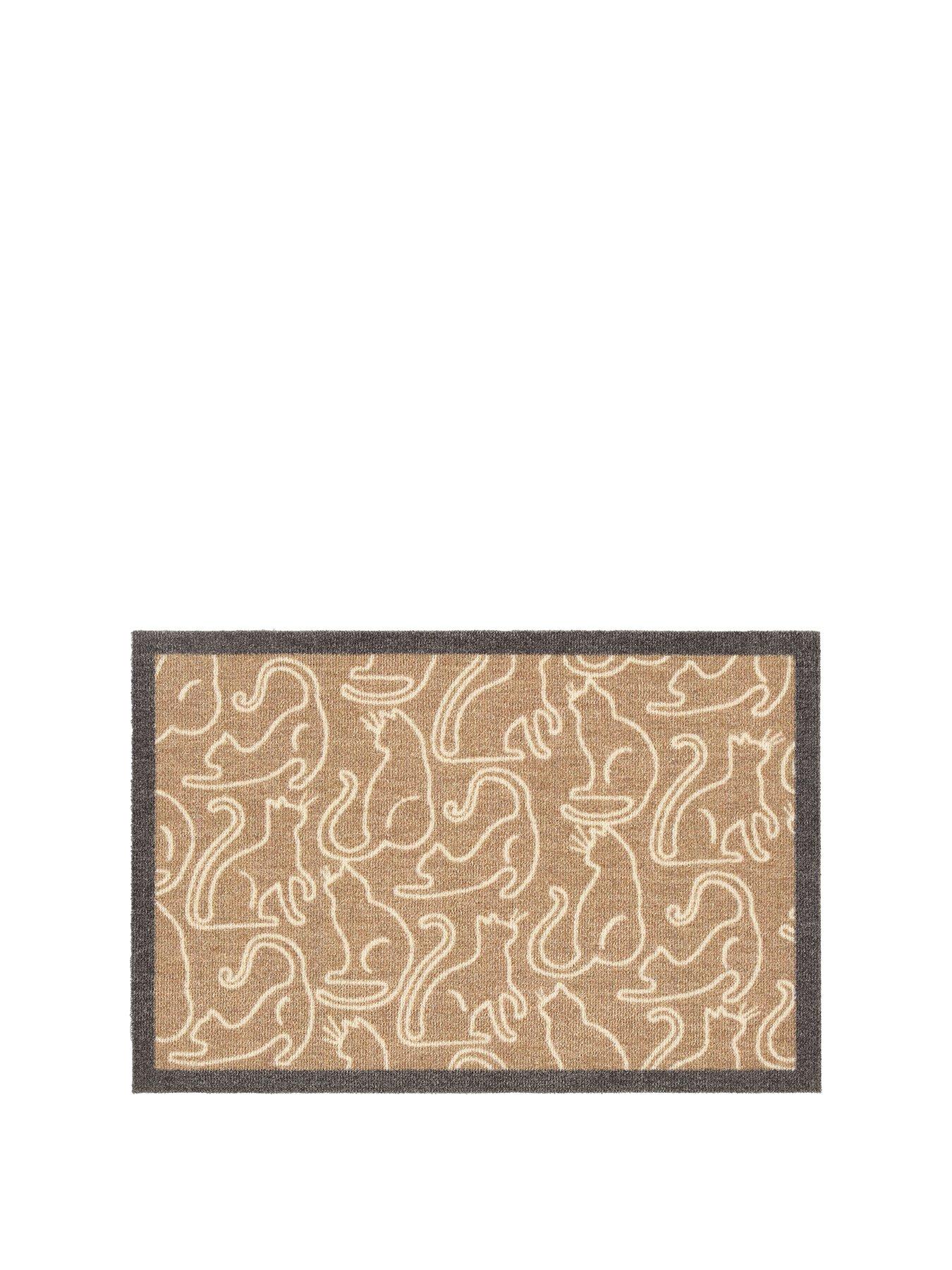 Image 2 of 4 of The Very Collection My Cat Outline Washable Doormat 50x75cm - Beige