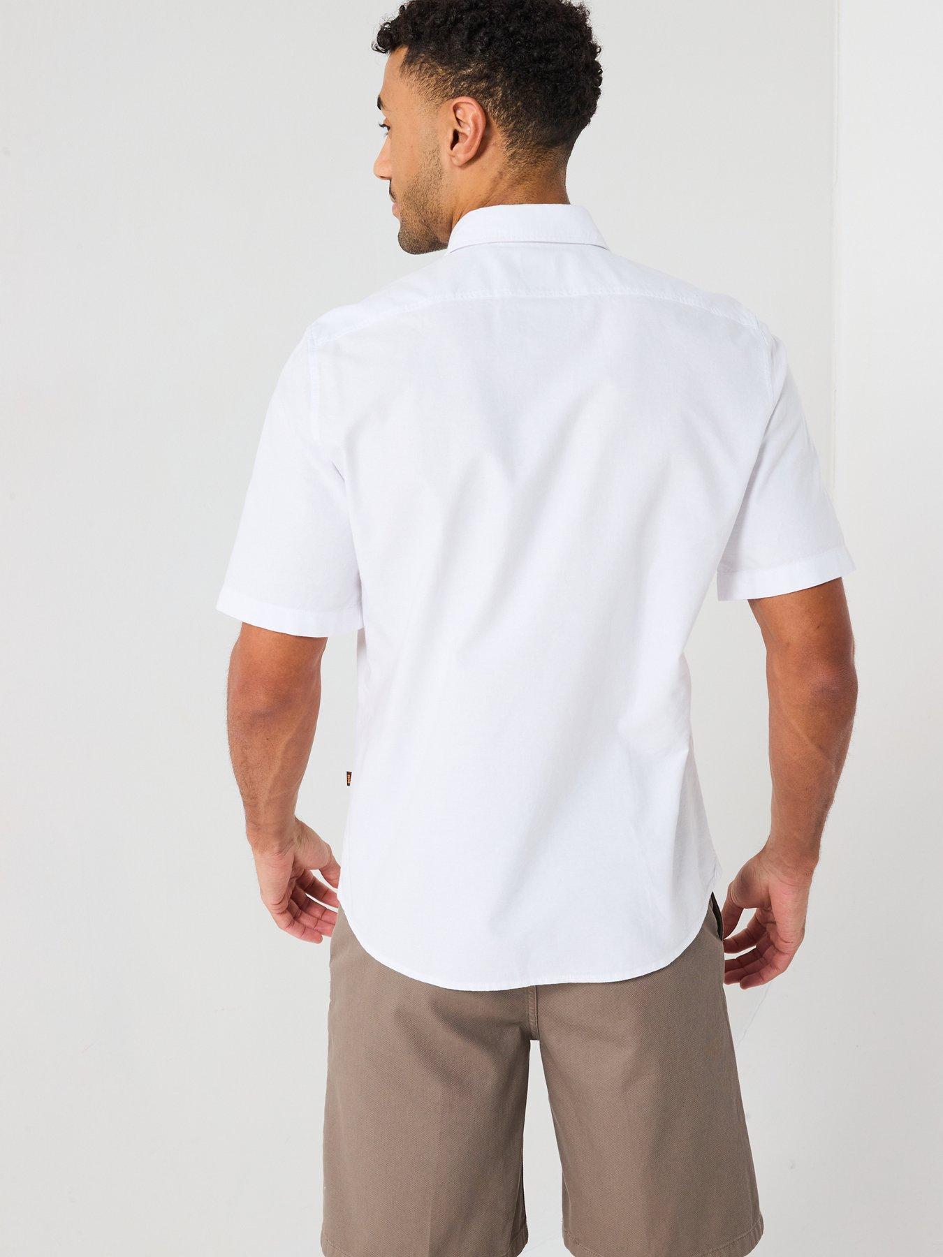 Image 2 of 6 of BOSS Rash Short Sleeve Regular Fit Shirt - White