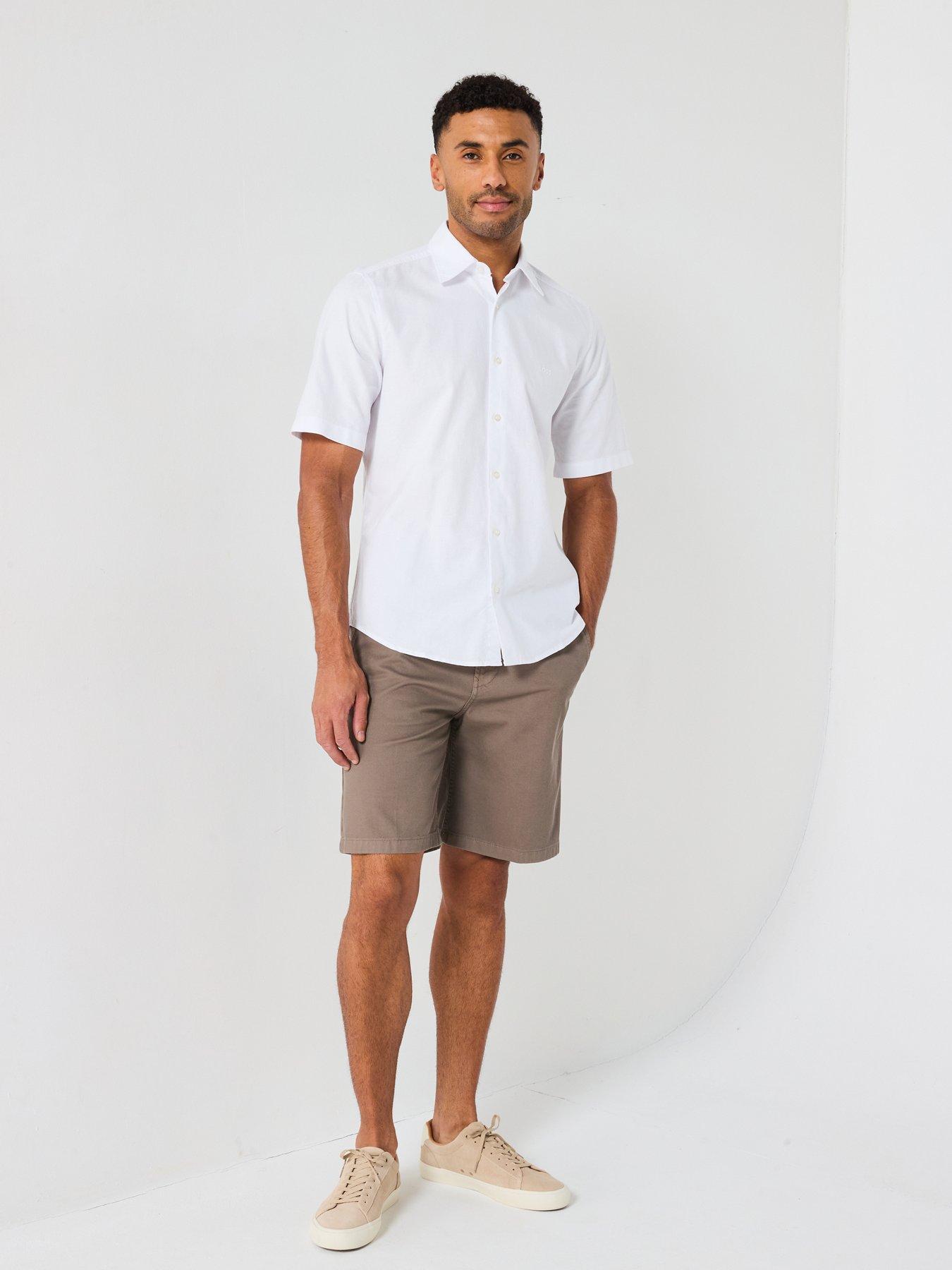 Image 3 of 6 of BOSS Rash Short Sleeve Regular Fit Shirt - White