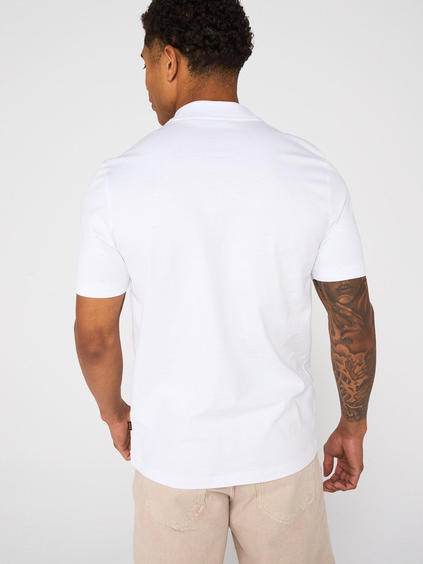 Image 2 of 5 of BOSS Fish Logo T-Shirt - White/Natural