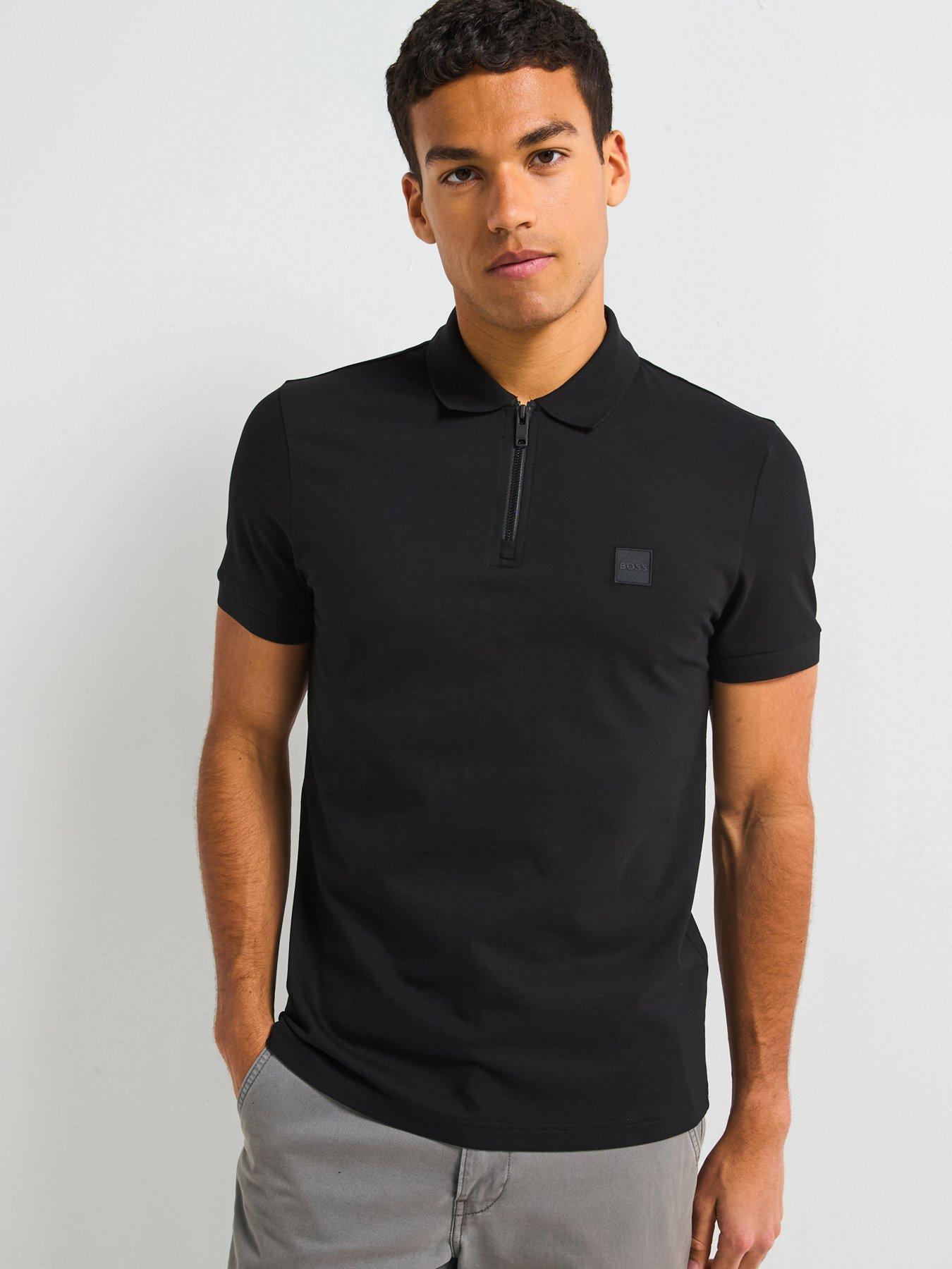 undefined Boss Passerzip Zipped Polo Shirt-black