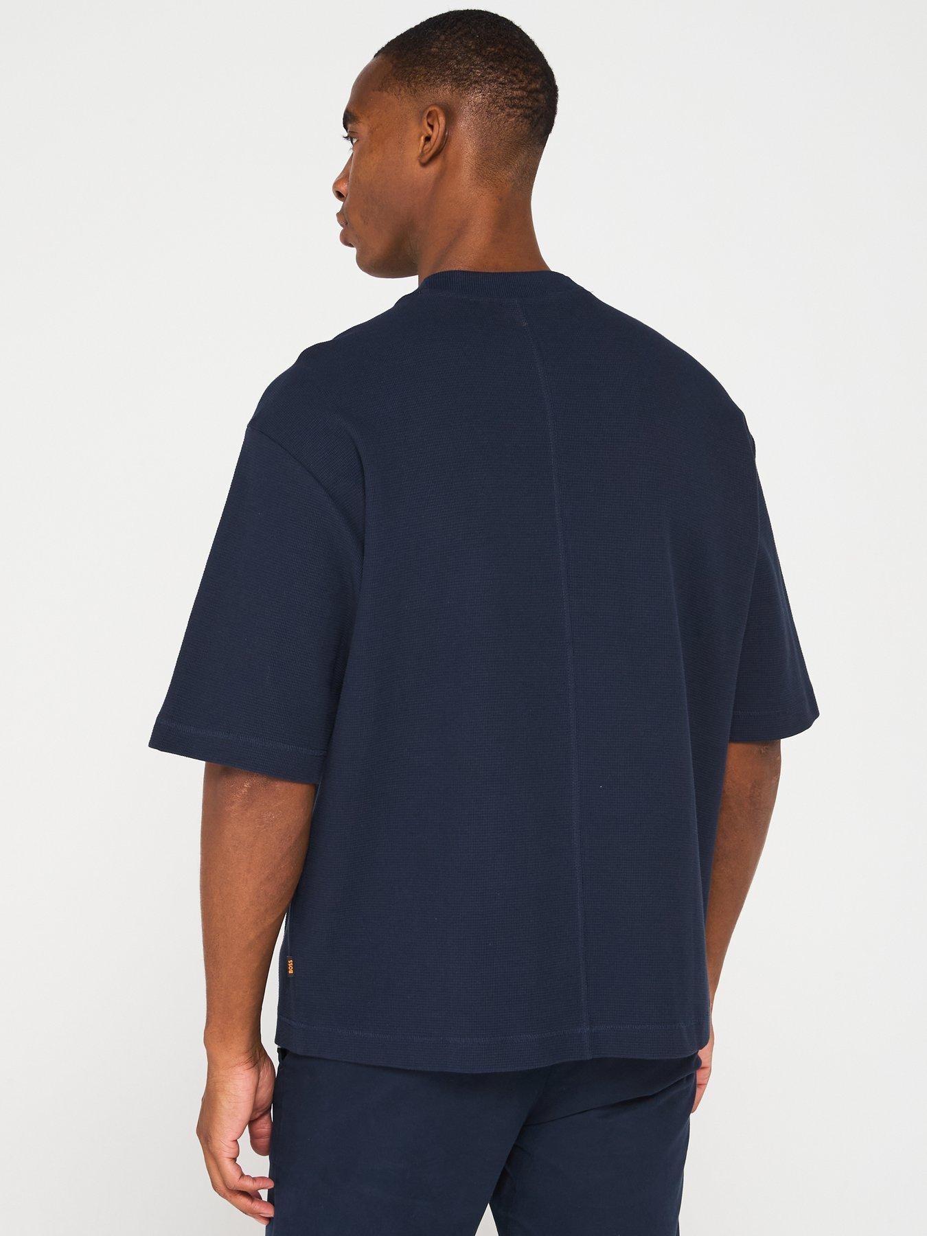 boss-waffle-t-shirt-dark-bluestillFront