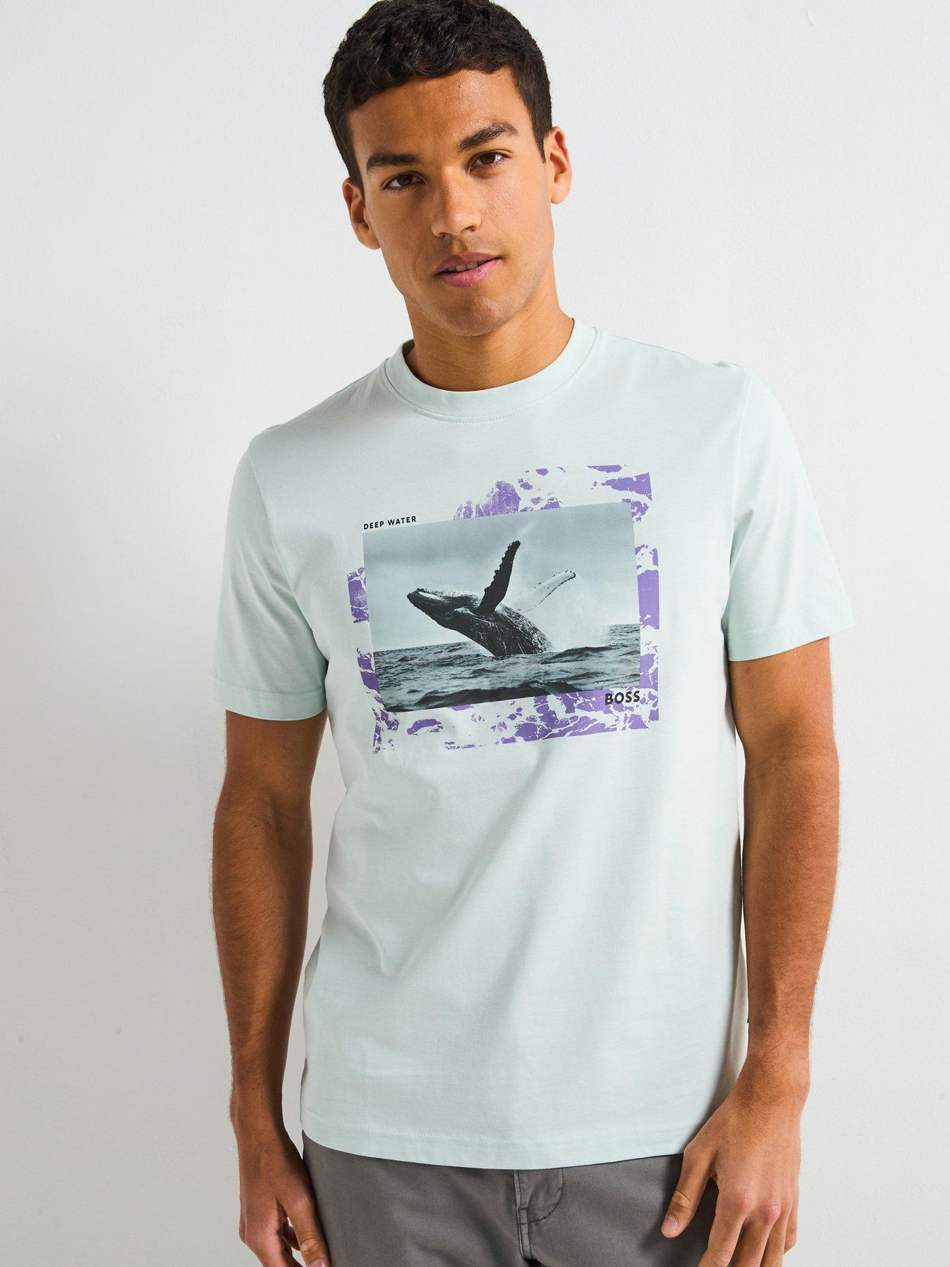 Image 1 of 4 of BOSS Te Dunetrace T-Shirt - Open Blue