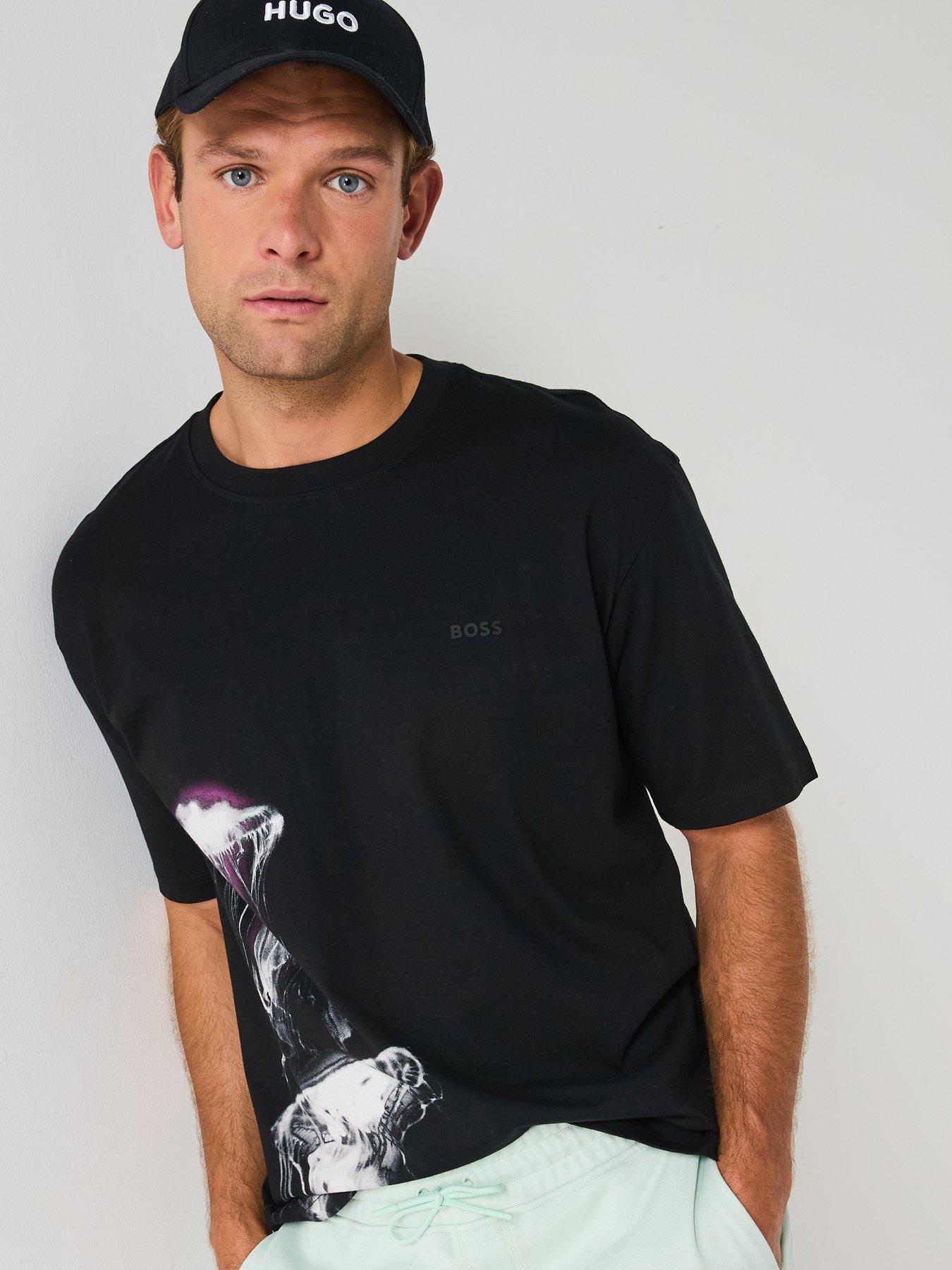Image 4 of 6 of BOSS Jellyfish Print T-Shirt- Black