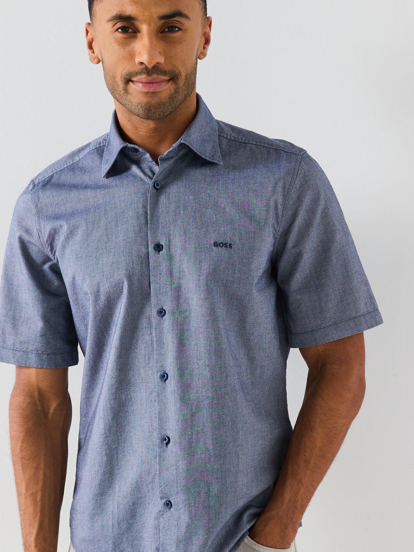 Image 5 of 5 of BOSS Rash Short Sleeve Regular Fit Shirt - Navy