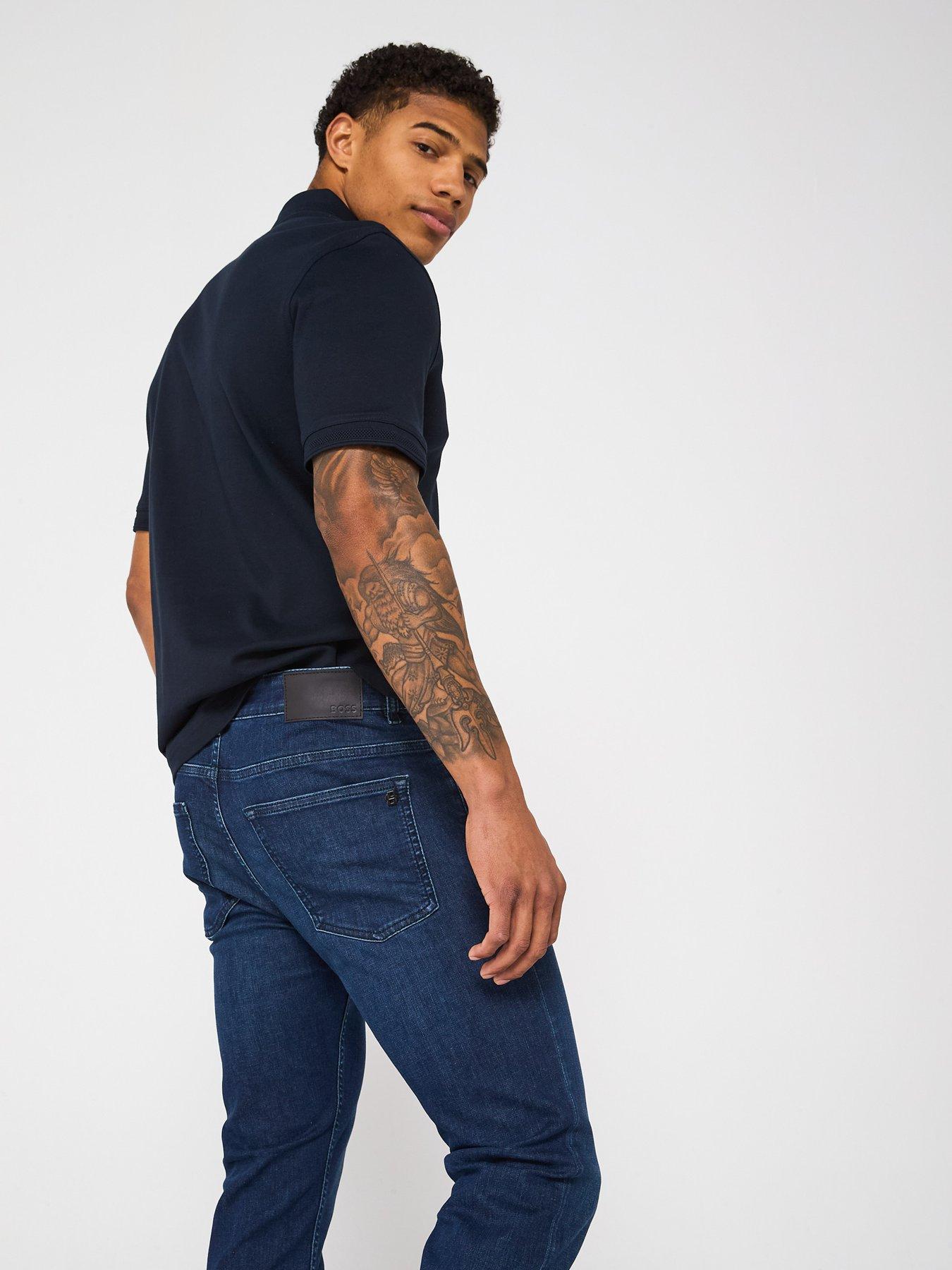 Image 4 of 5 of BOSS Delaware Bo Slim Fit Jeans - Navy