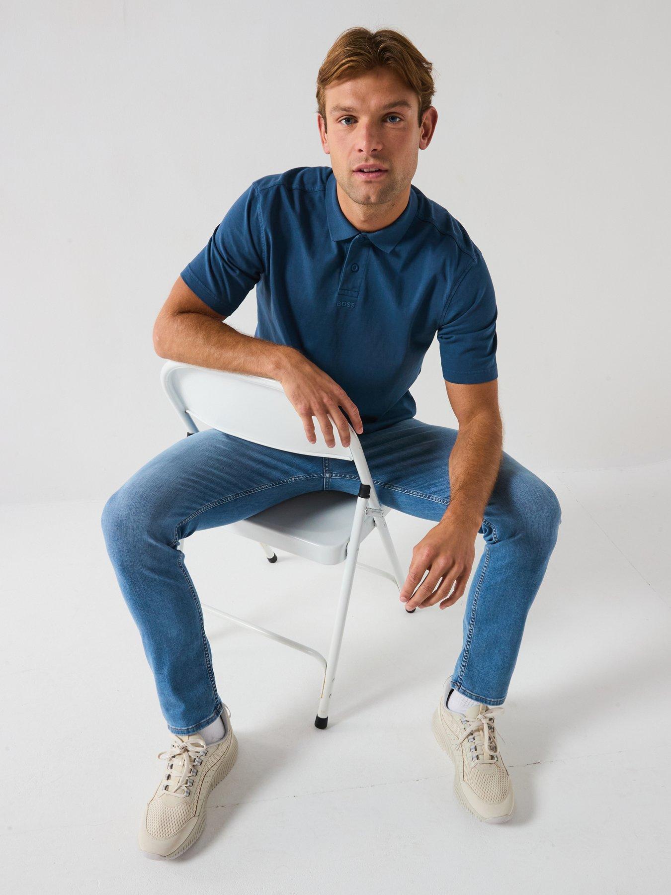 Image 4 of 6 of BOSS Delaware Bo Slim Fit Jeans - Bright Blue