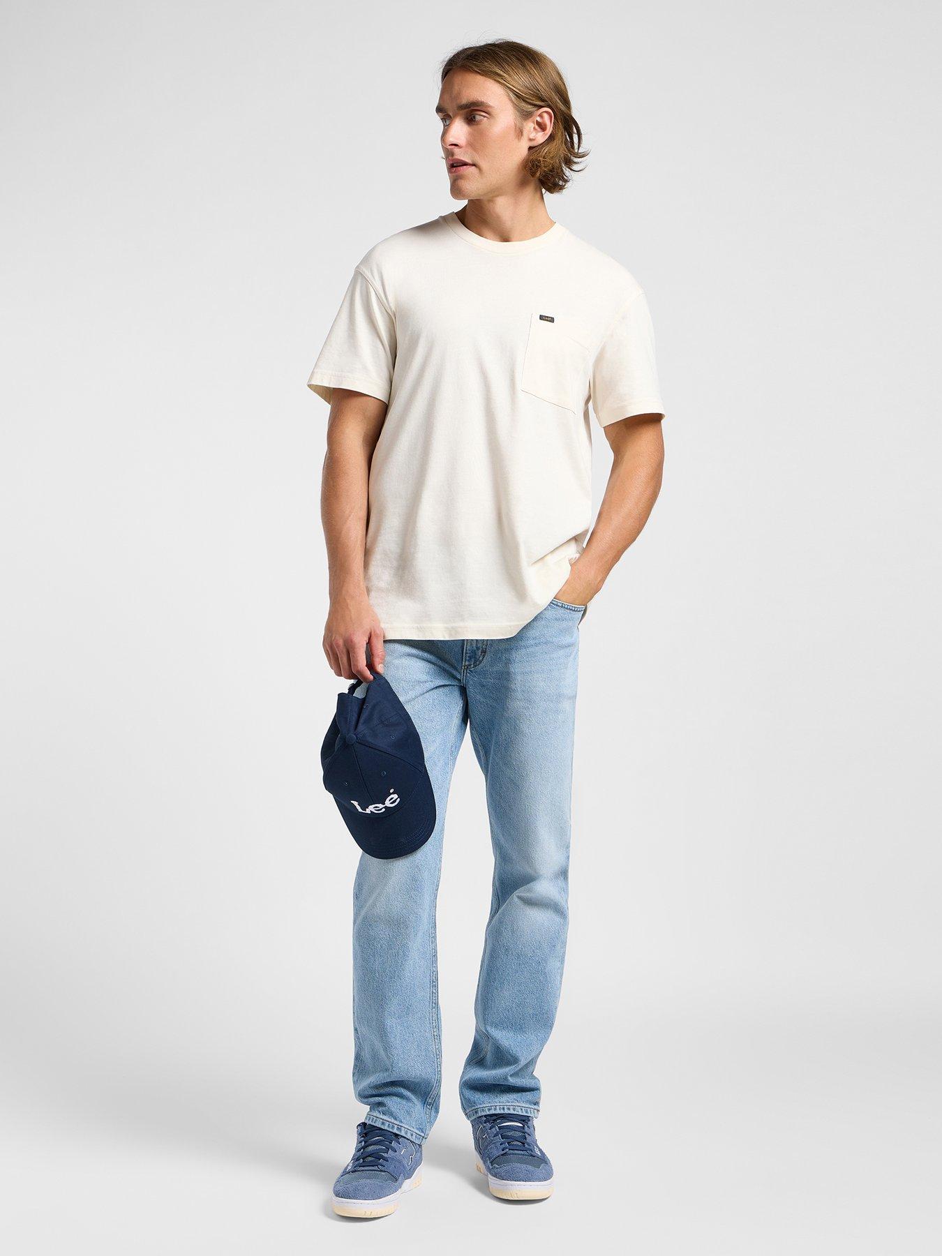 undefined West Regular Straight Distressed Jeans - Light Blue