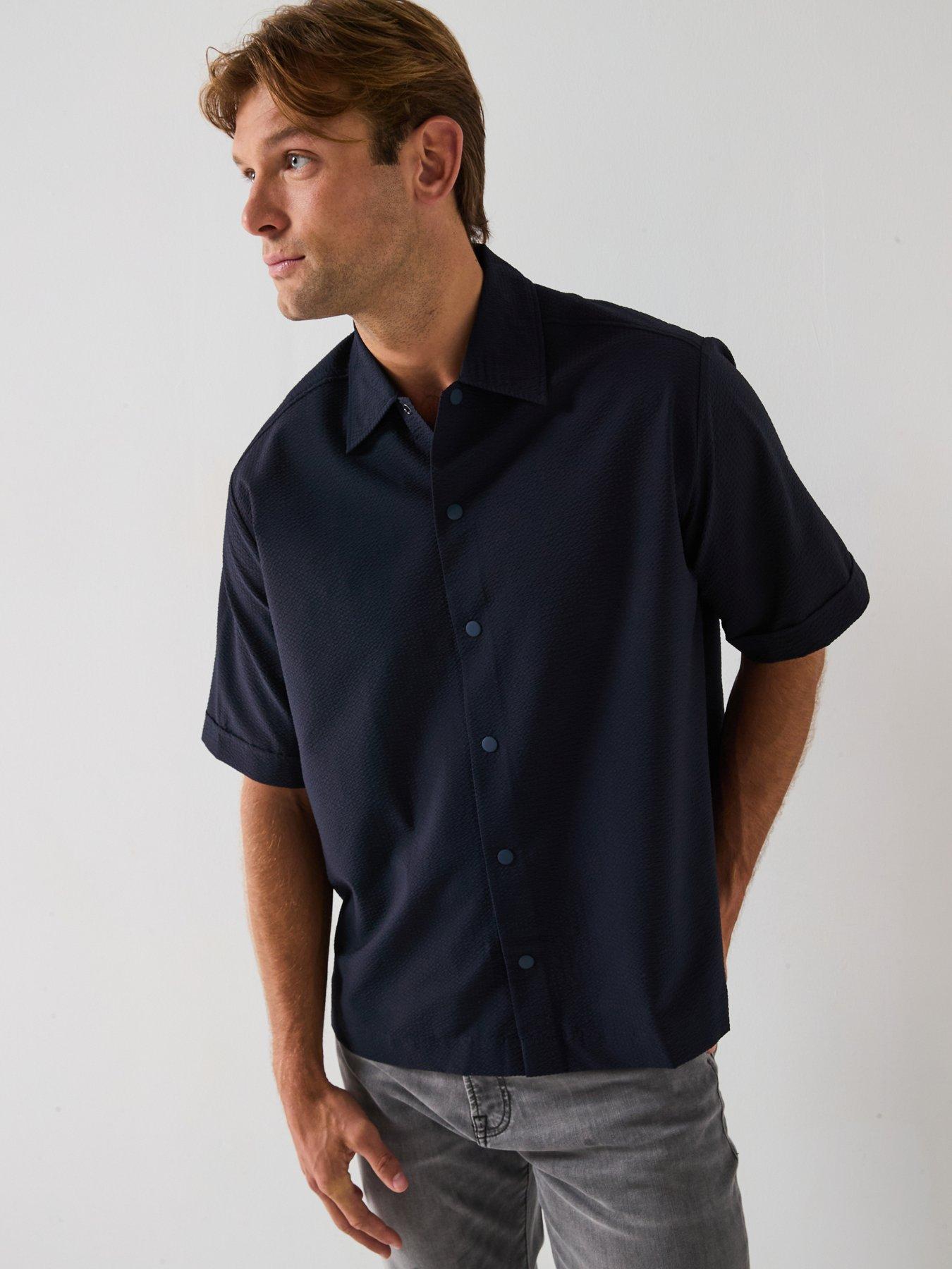 BOSS Lapoully Relaxed Fit Shirt- Dark Blue