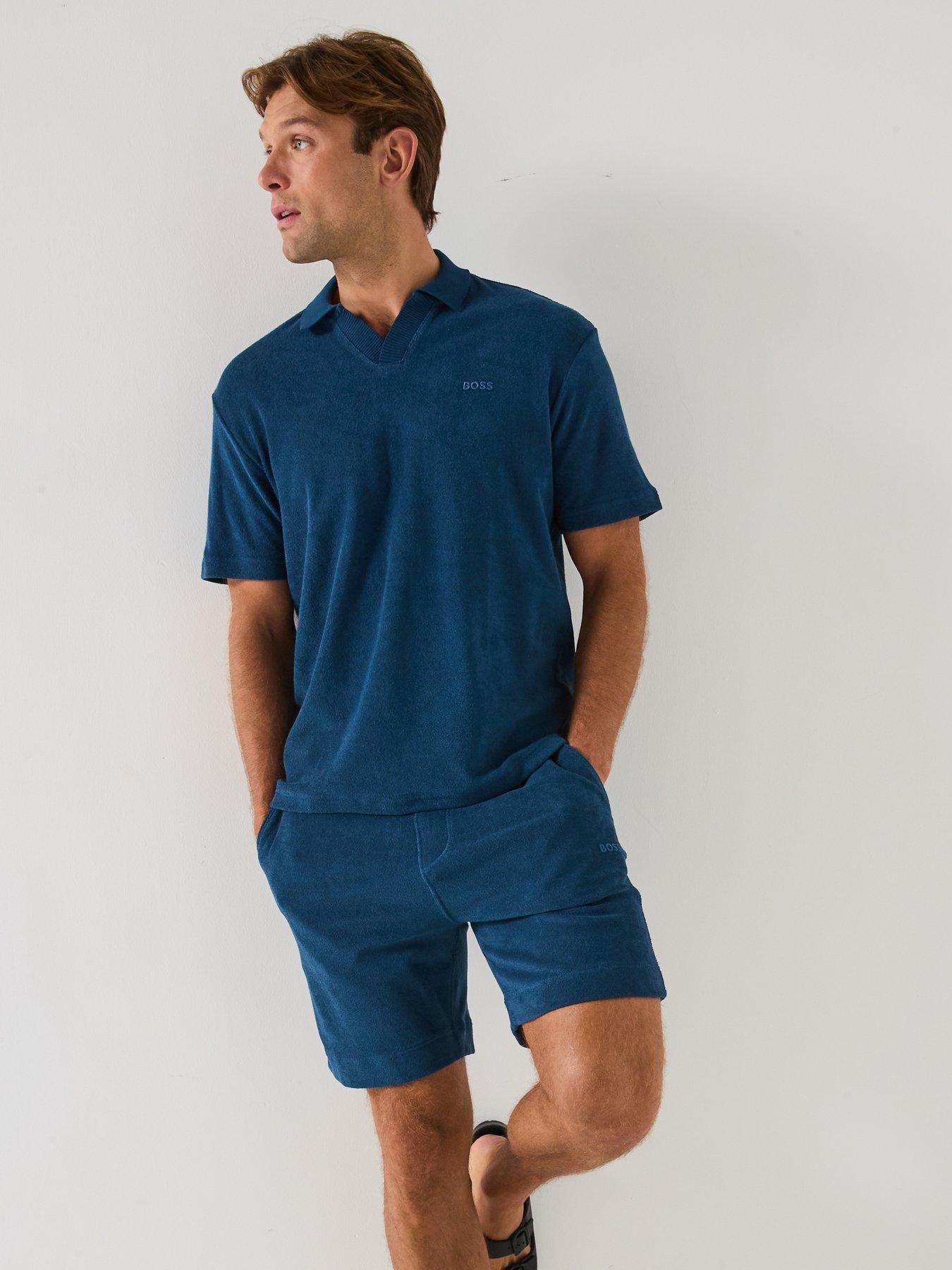 boss-se-doubletowel-jersey-shorts-set-dark-blueoutfit