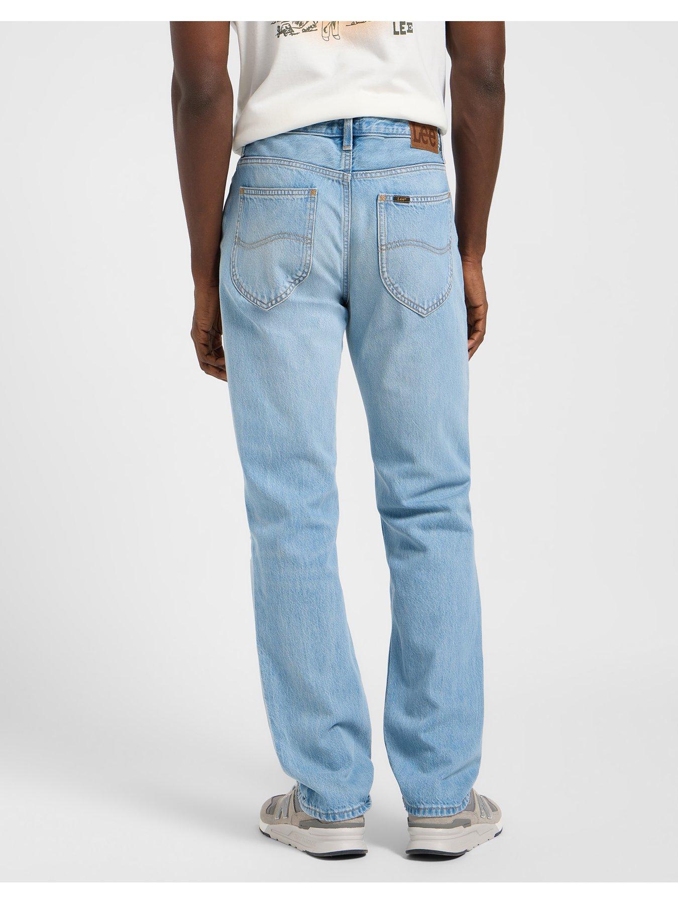 Image 2 of 5 of Lee West Regular Straight Ripped Jeans - Light Blue