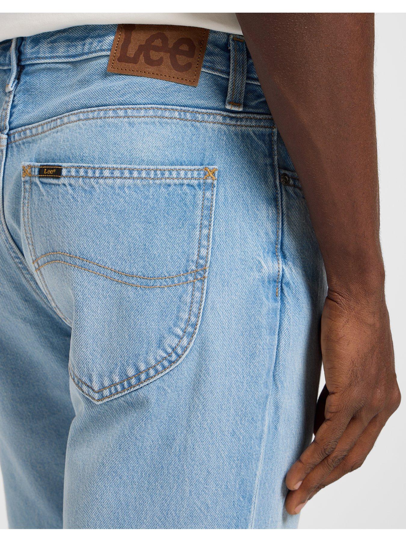 Image 5 of 5 of Lee West Regular Straight Ripped Jeans - Light Blue