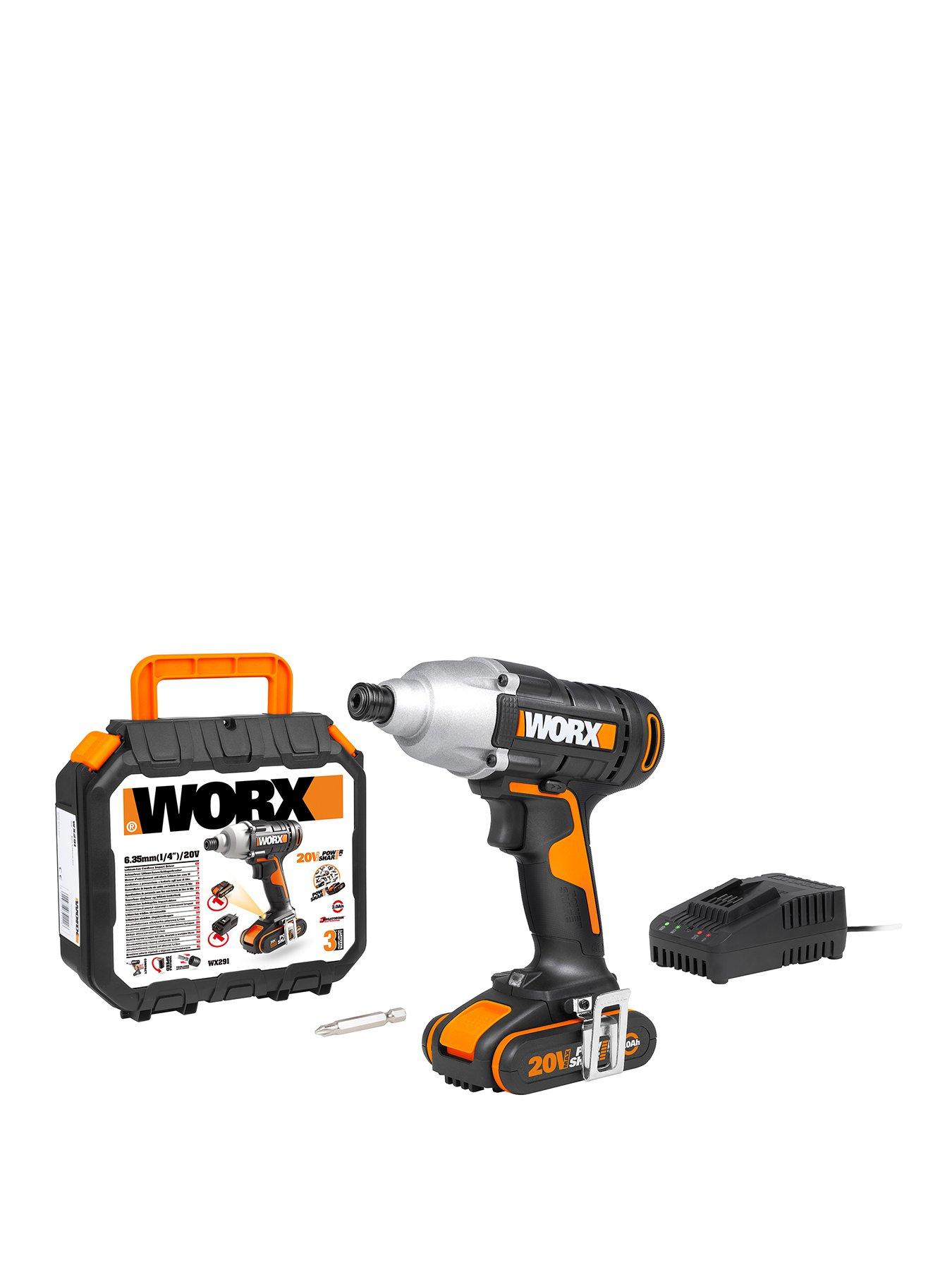 Worx 20V PowerShare 170Nm Cordless Impact Driver with x1 2.0Ah Battery  &  Charger