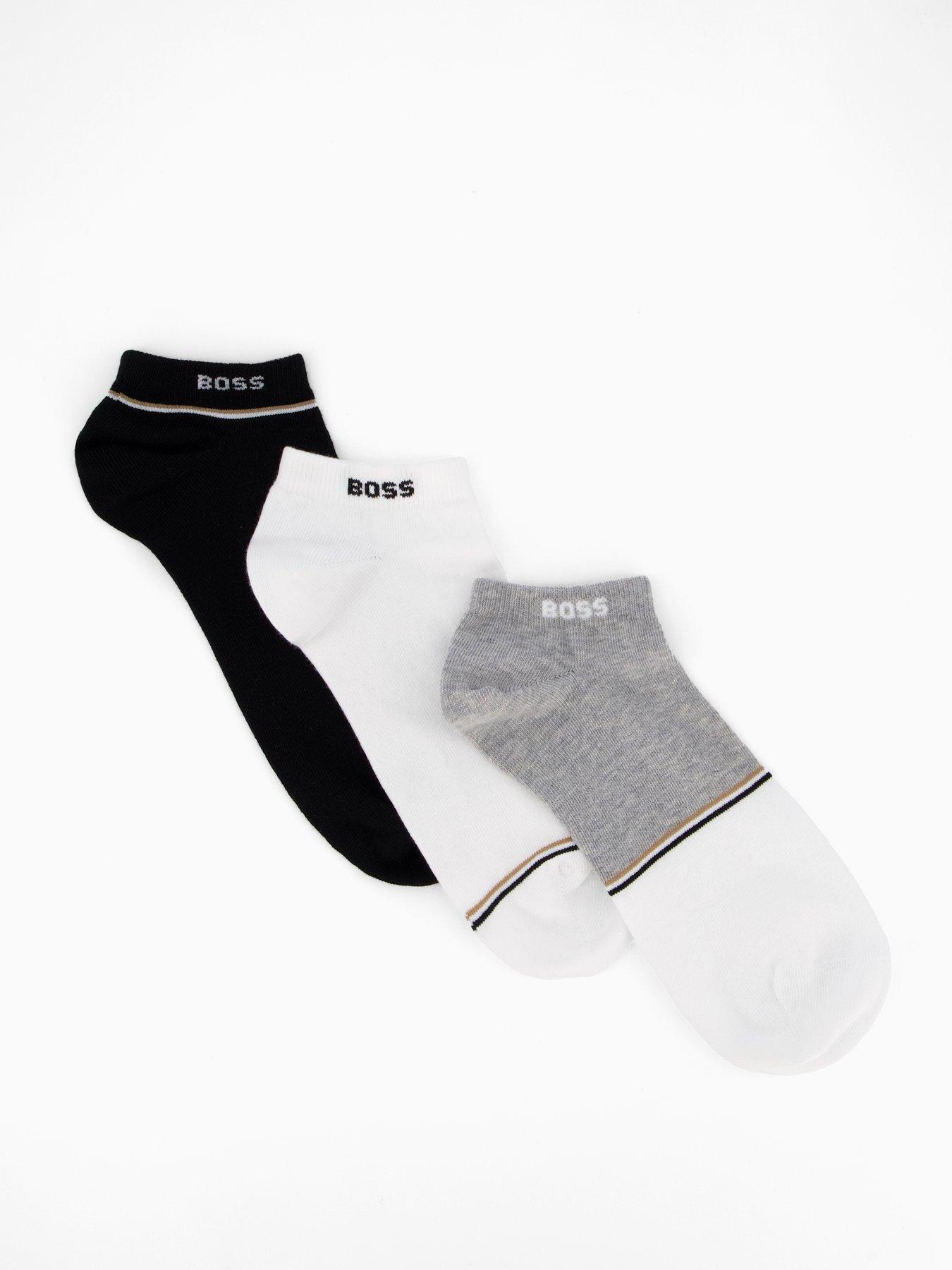 Image 1 of 3 of BOSS 3 Pack Colour Block Trainer Socks - Assorted
