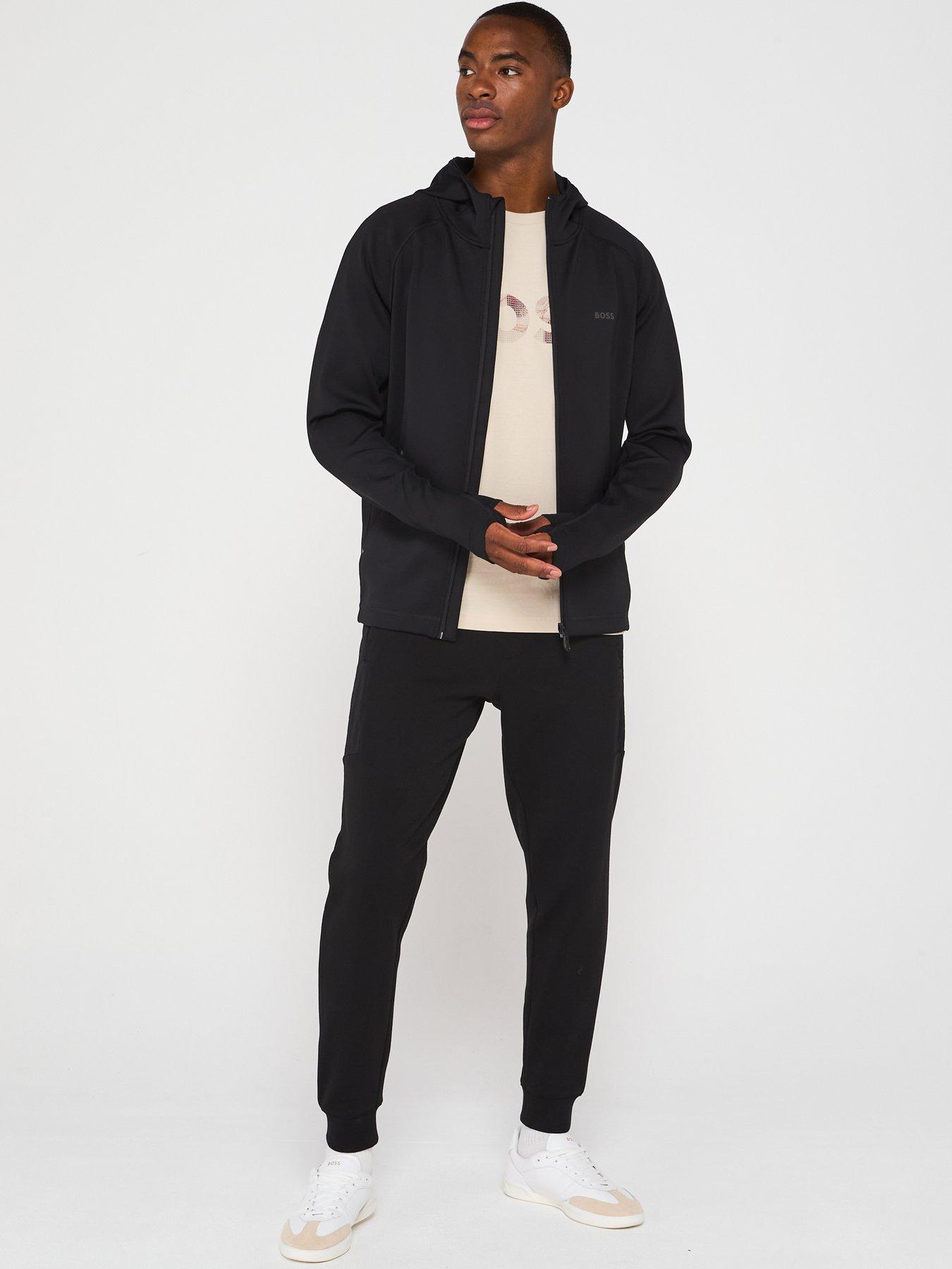 Image 3 of 6 of BOSS Sicon Active Zip Up Sweatshirt - Black