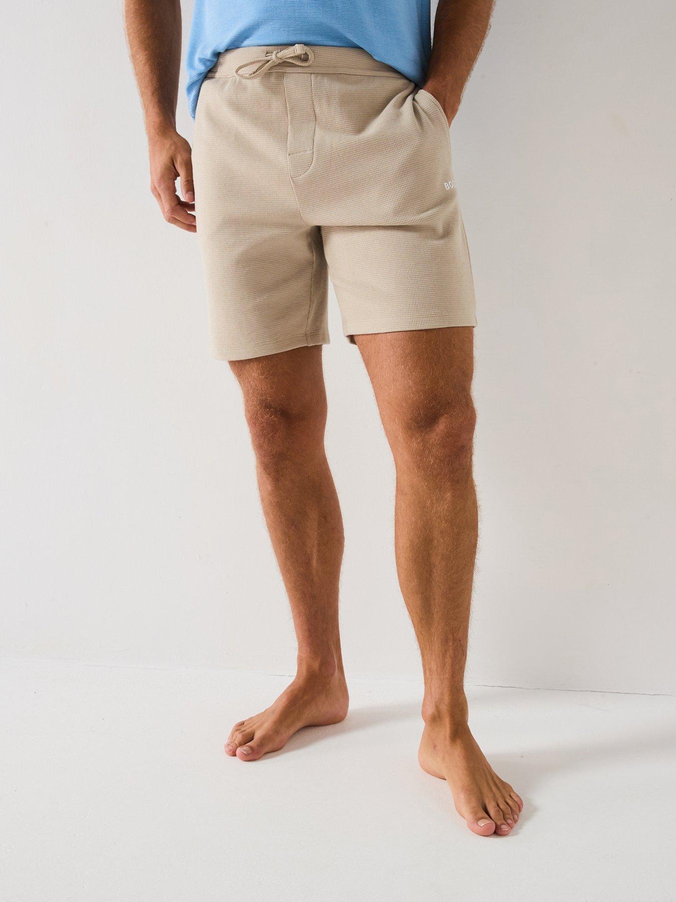 Image 1 of 6 of BOSS Waffle Loungewear Shorts - Light Beige