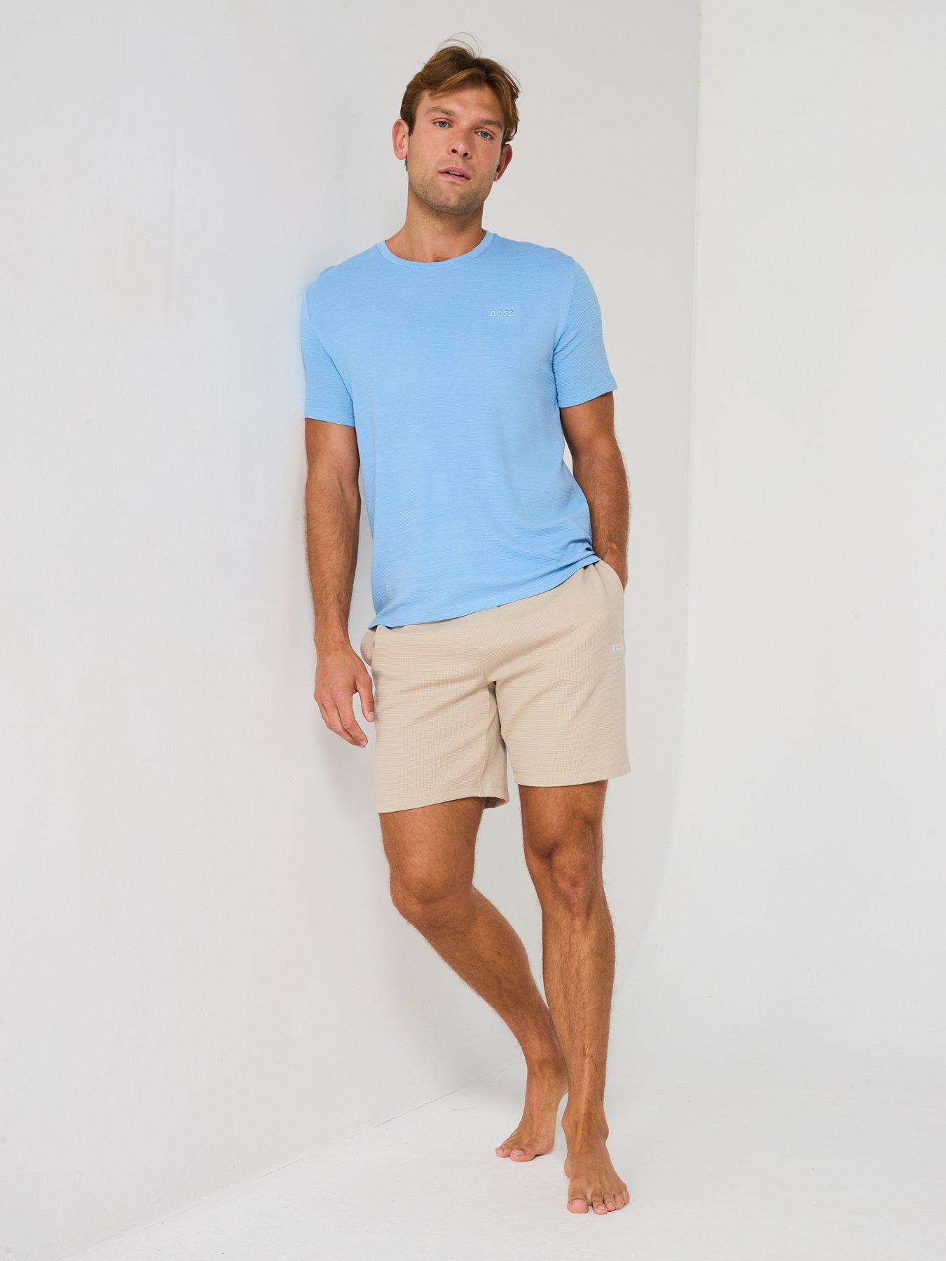 Image 3 of 6 of BOSS Waffle Loungewear Shorts - Light Beige